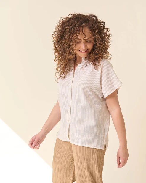 Fos Fashion 7394 Blouse Katie classic streep Beige 2900156965049