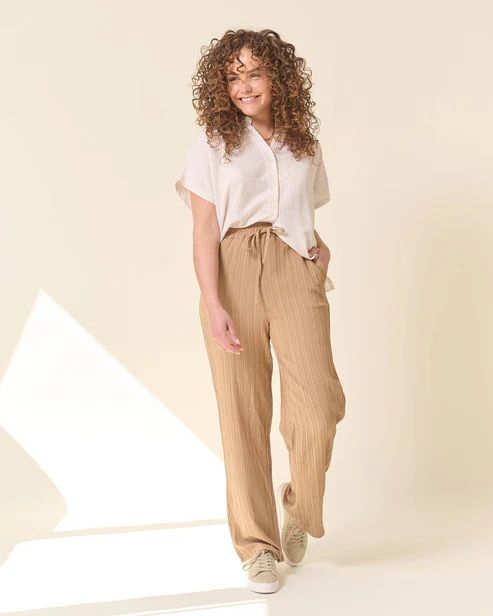 Fos Fashion 7394 Blouse Katie classic streep Beige 2900156965049