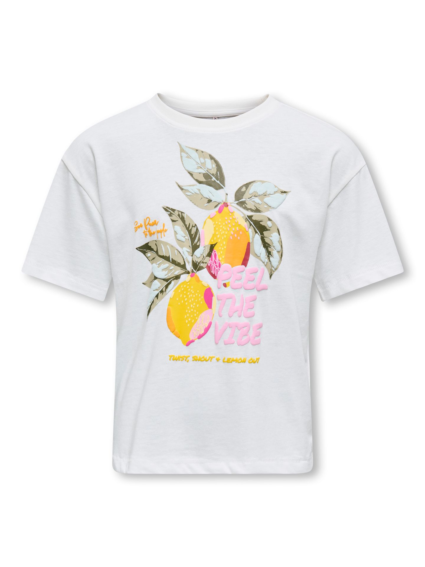 Only KOGBLINIS LIFE S/S LOOSE TOP BOX JR Cloud Dancer/Lemons 2900156553017