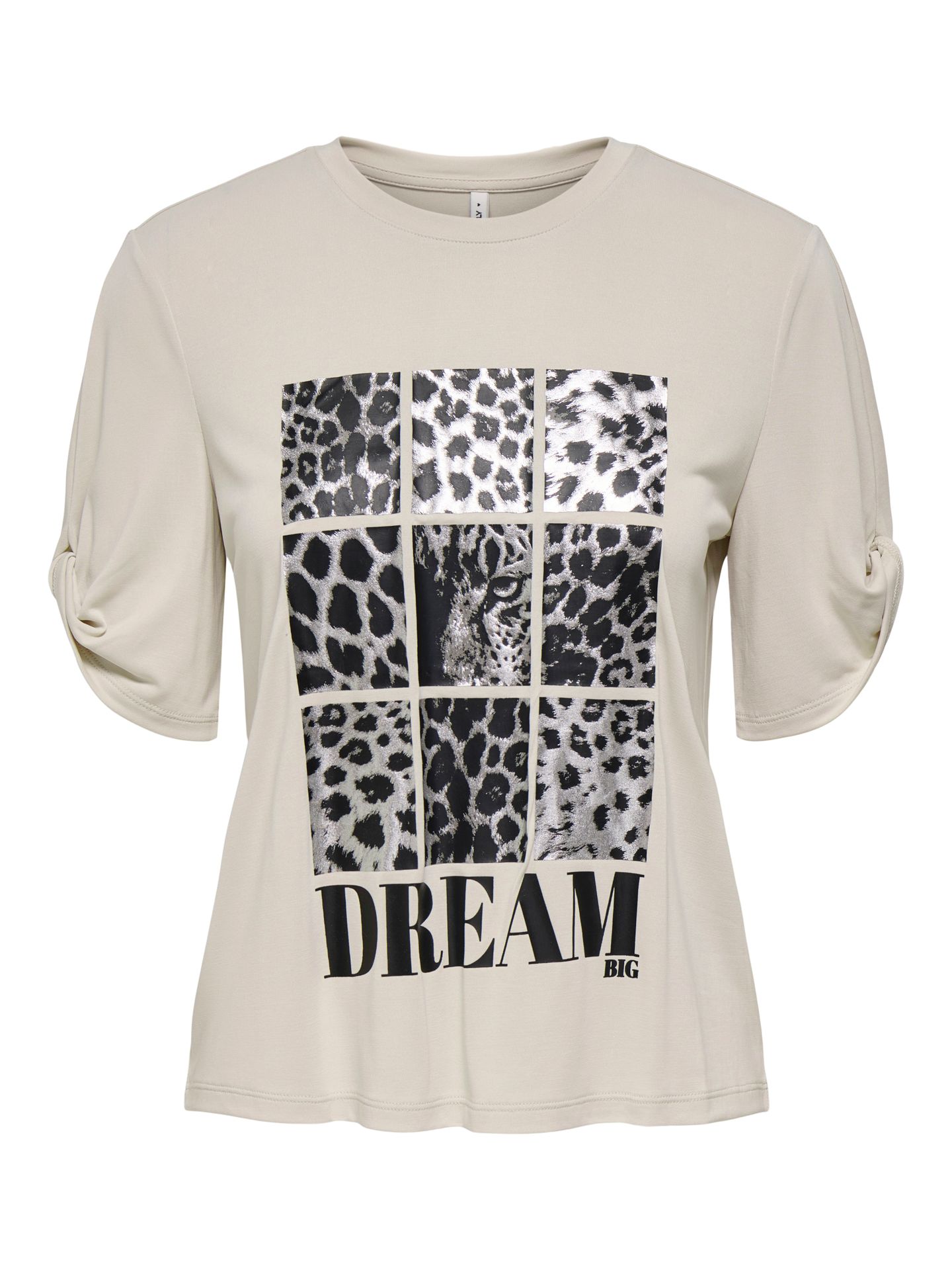 Only ONLFREE LIFE S/S CREATE TOP BOX JRS Pumice Stone/LEO AOP 00113325-EKA26011400000384