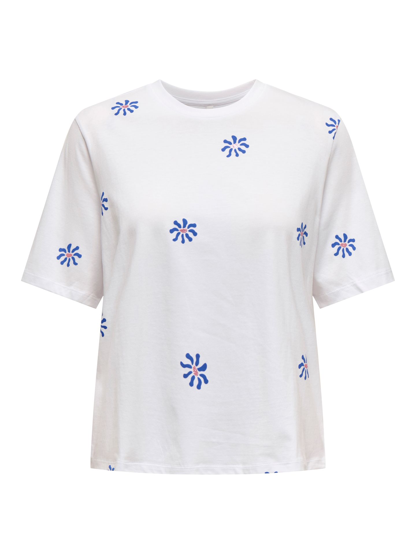 Only ONLRITA S/S FLOWER TOP BOX JRS Bright White/Heart 00113326-EKA26011400000226