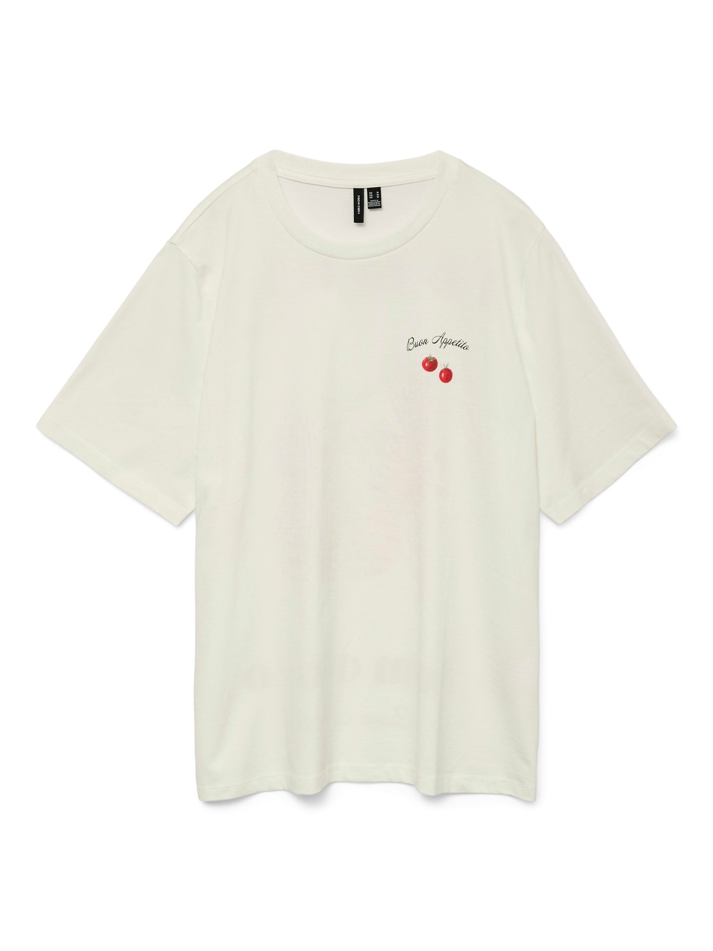 Vero Moda VMAYA CATY SS TOP BOX JRS GA Snow White/Tomato 2900156565027