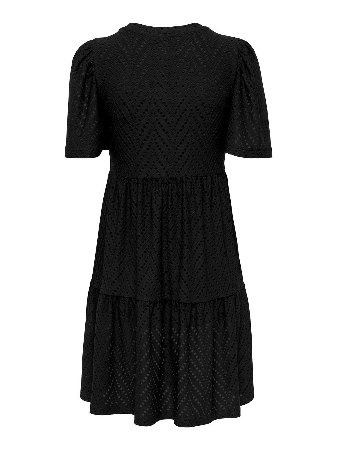 Only JDYCARLA CATHINKA S/S DRESS JRS NOO Black 00113328-EKA26011400000004