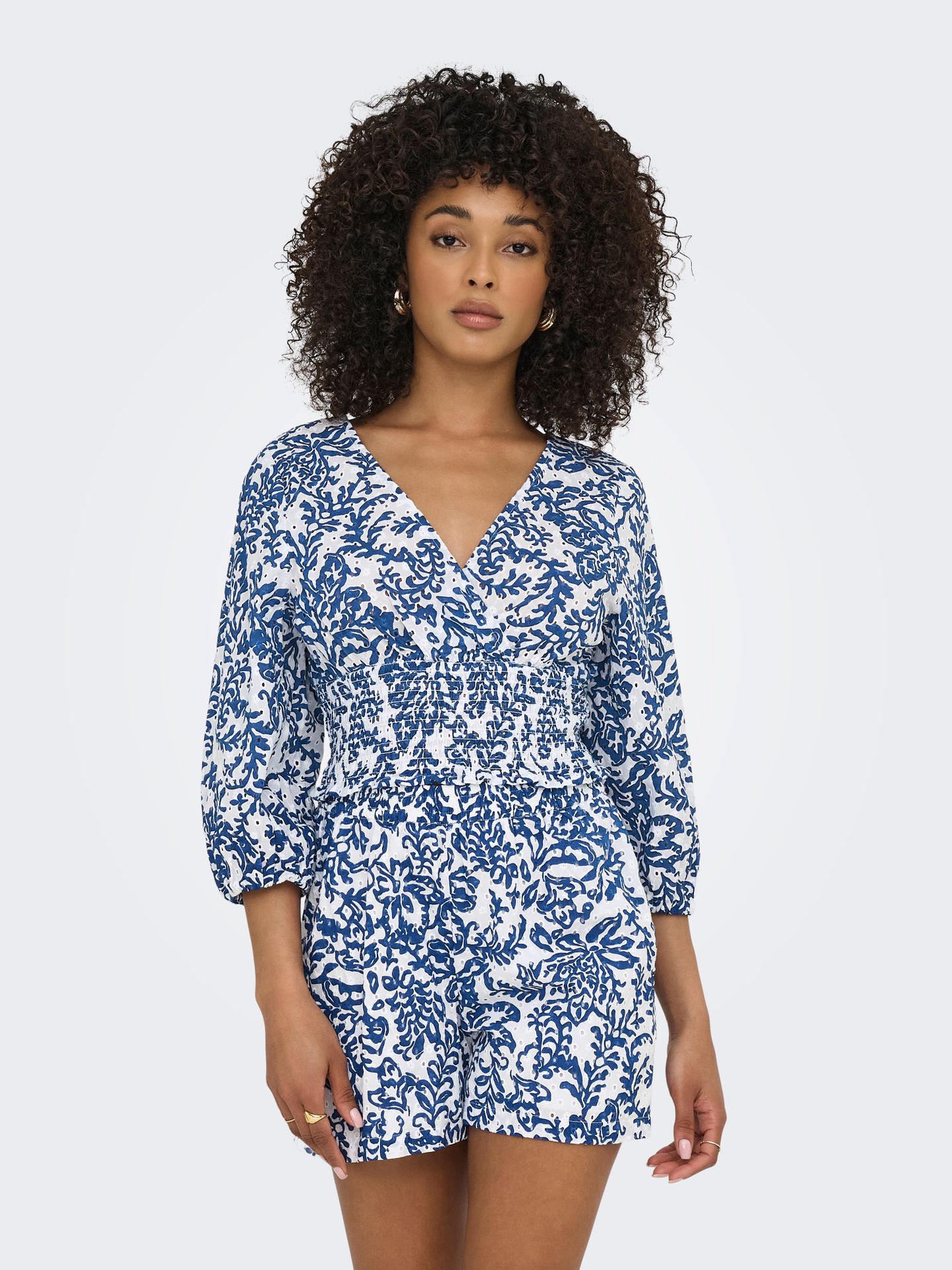Only ONLCHANEE 34 SMOCK EMB TOP WVN Cloud Dancer/2024 BRODERIE ANGLAISE 00113331-EKA26011400000187