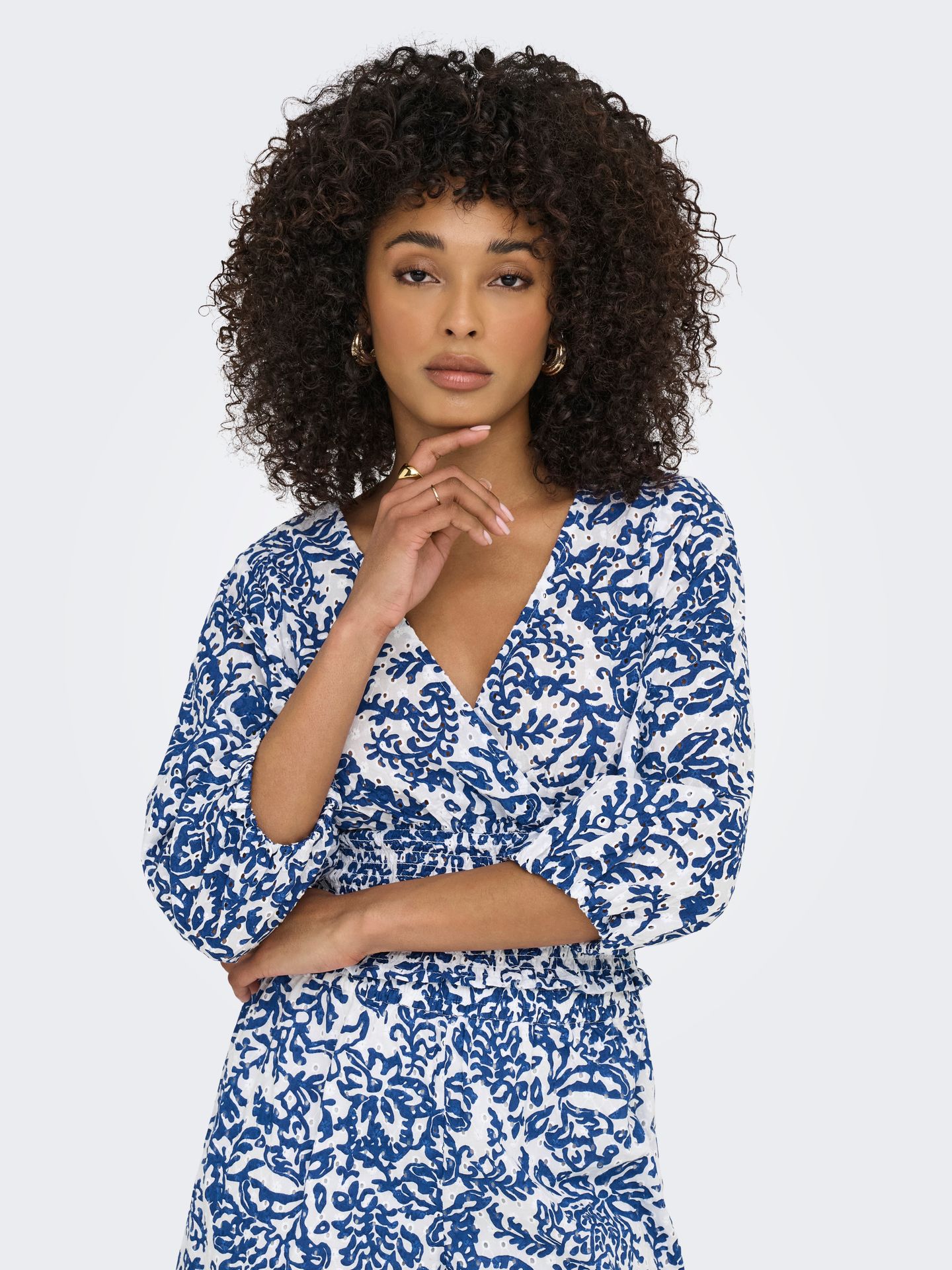 Only ONLCHANEE 34 SMOCK EMB TOP WVN Cloud Dancer/2024 BRODERIE ANGLAISE 2900156573053