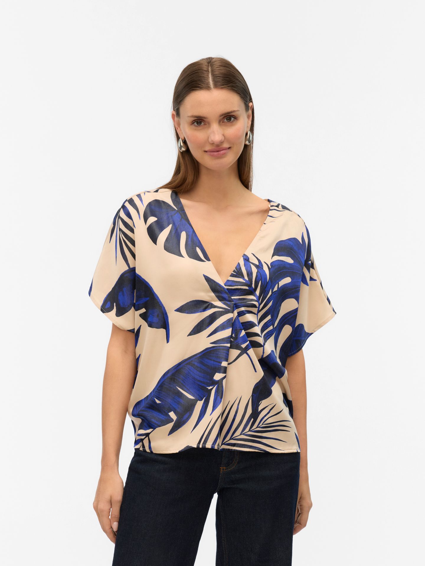 Vero Moda VMVINA WIDE TOP WVN GA LCS Cloud Dancer/Leaf 2900156581041