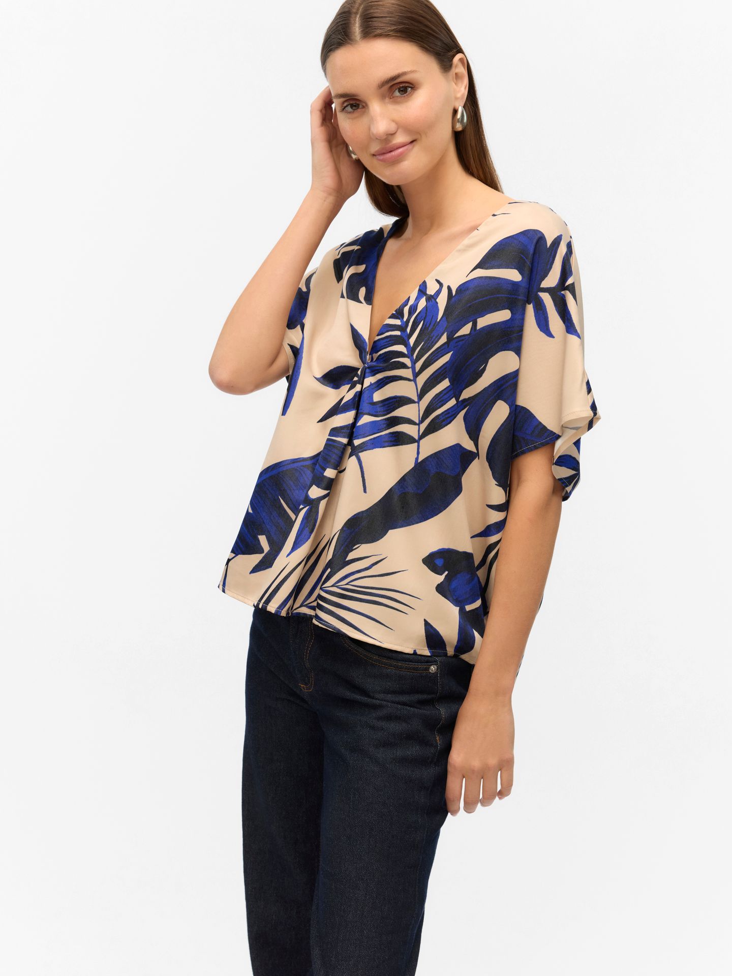 Vero Moda VMVINA WIDE TOP WVN GA LCS Cloud Dancer/Leaf 2900156581041