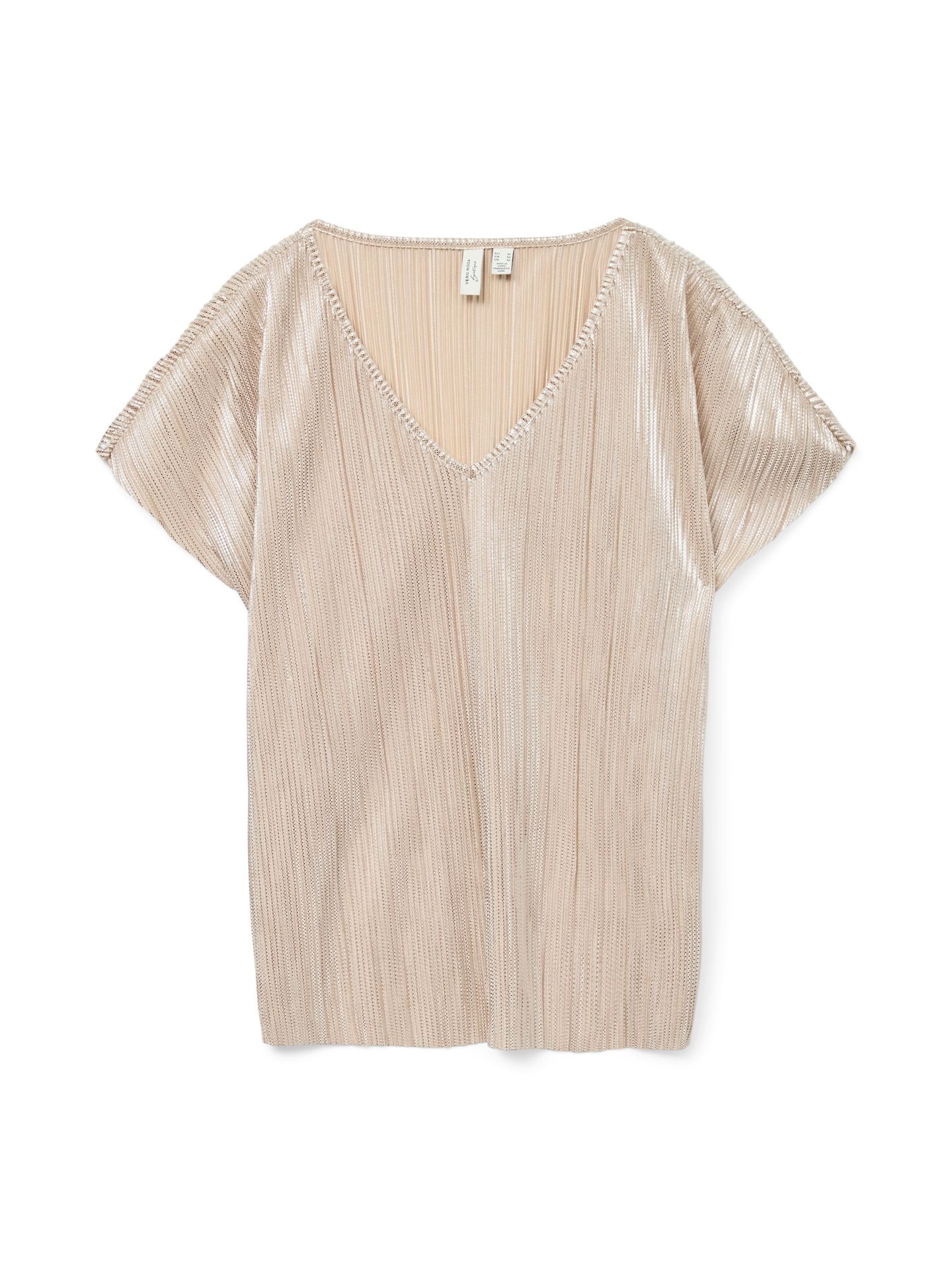 Vero Moda VMDUVI S/S V-NECK TOP JRS BTQ GA NL Silver Colour 00113336-EKA26011400002950