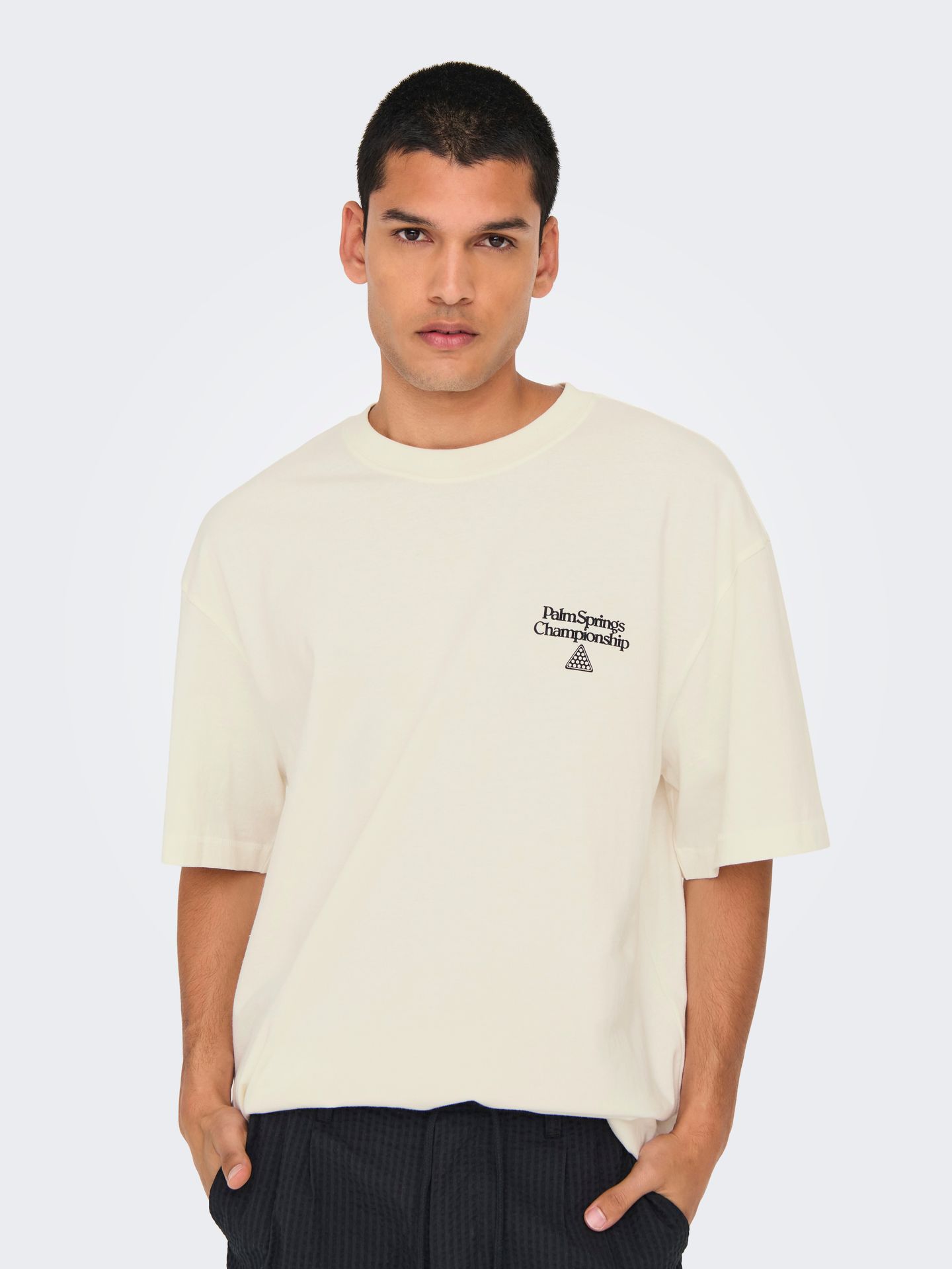 Only & Sons ONSMILO PASADENA OVS SS TEE Cloud Dancer/SUNDAYS 2900156591026