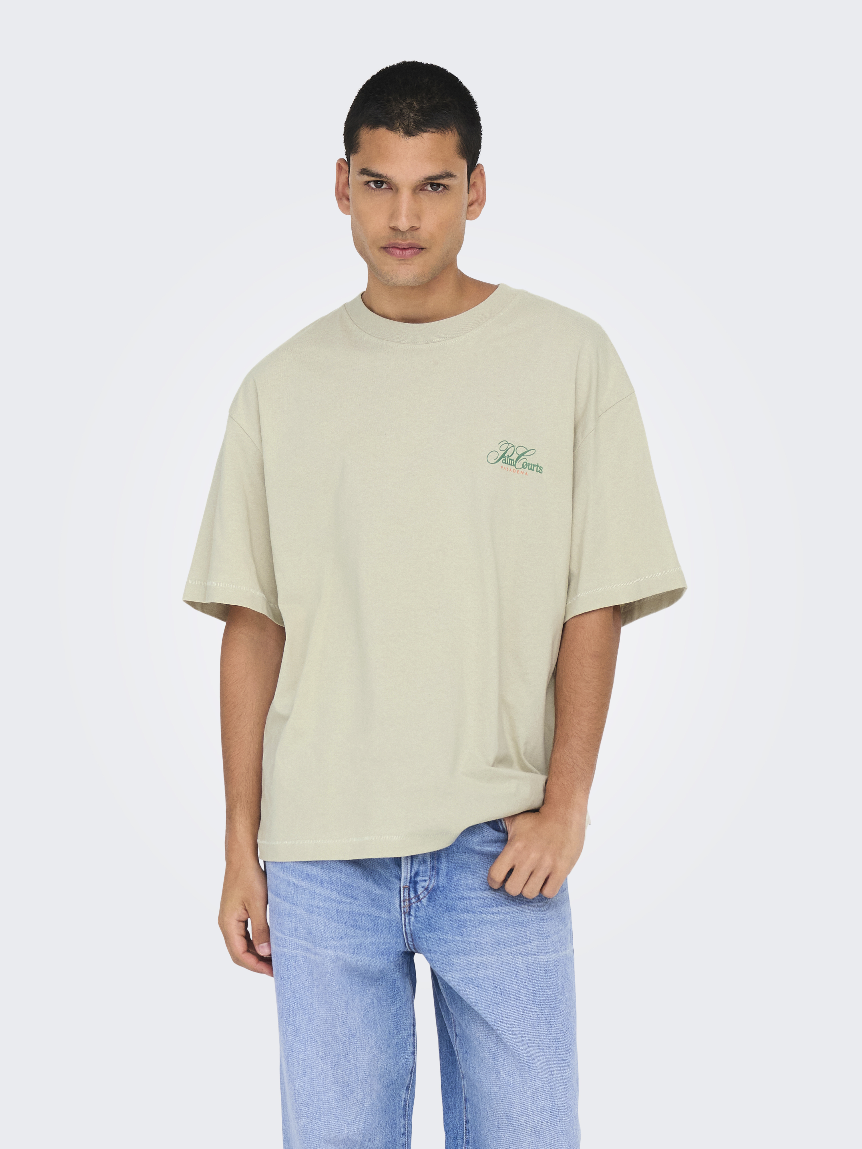 Only & Sons Herren T-Shirt 'Onsperry Life' Mit Blatt-Print – Lässiges Basic Für Den Alltag