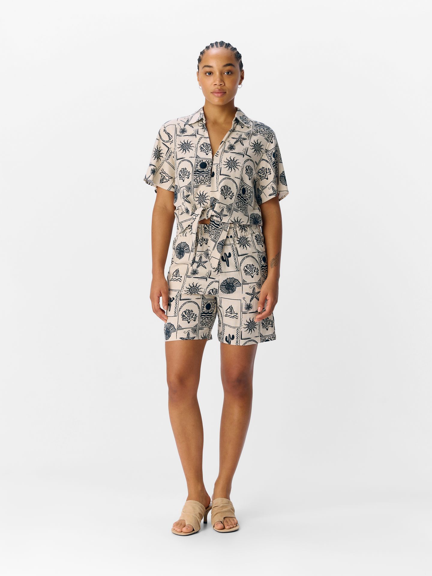 Object OBJEMBER RE S/S TIE SHIRT 139 Sandshell/Leopard 2900156593044