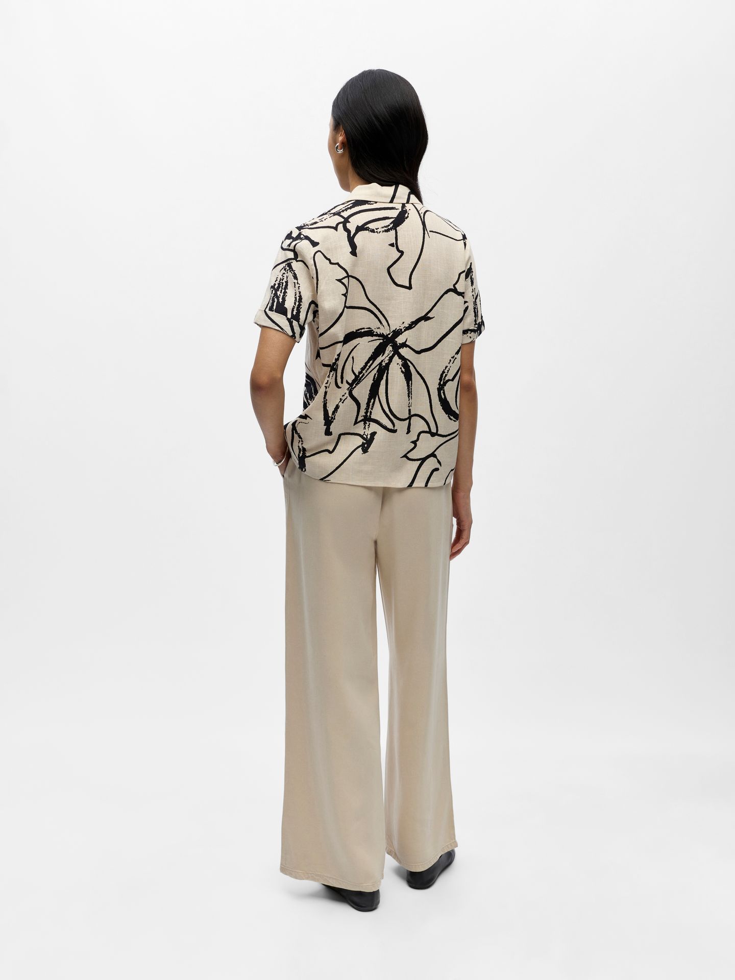 Object OBJSANNE S/S SHIRT AOP NOOS Sandshell/Cornflower blue flower co 2900165127049