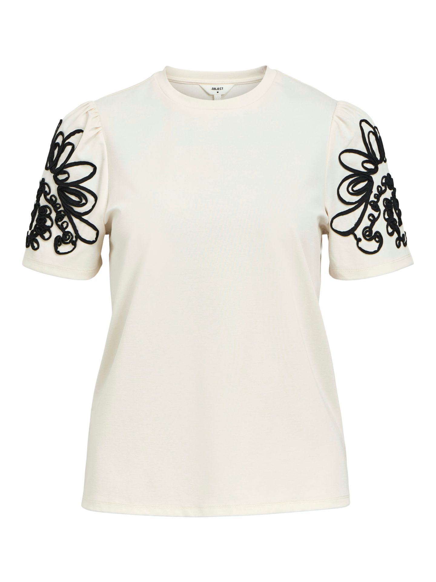 Object OBJCAROLINE JOANA SS TOP E DIV White/Black tape 00113464-EKA22000400000168