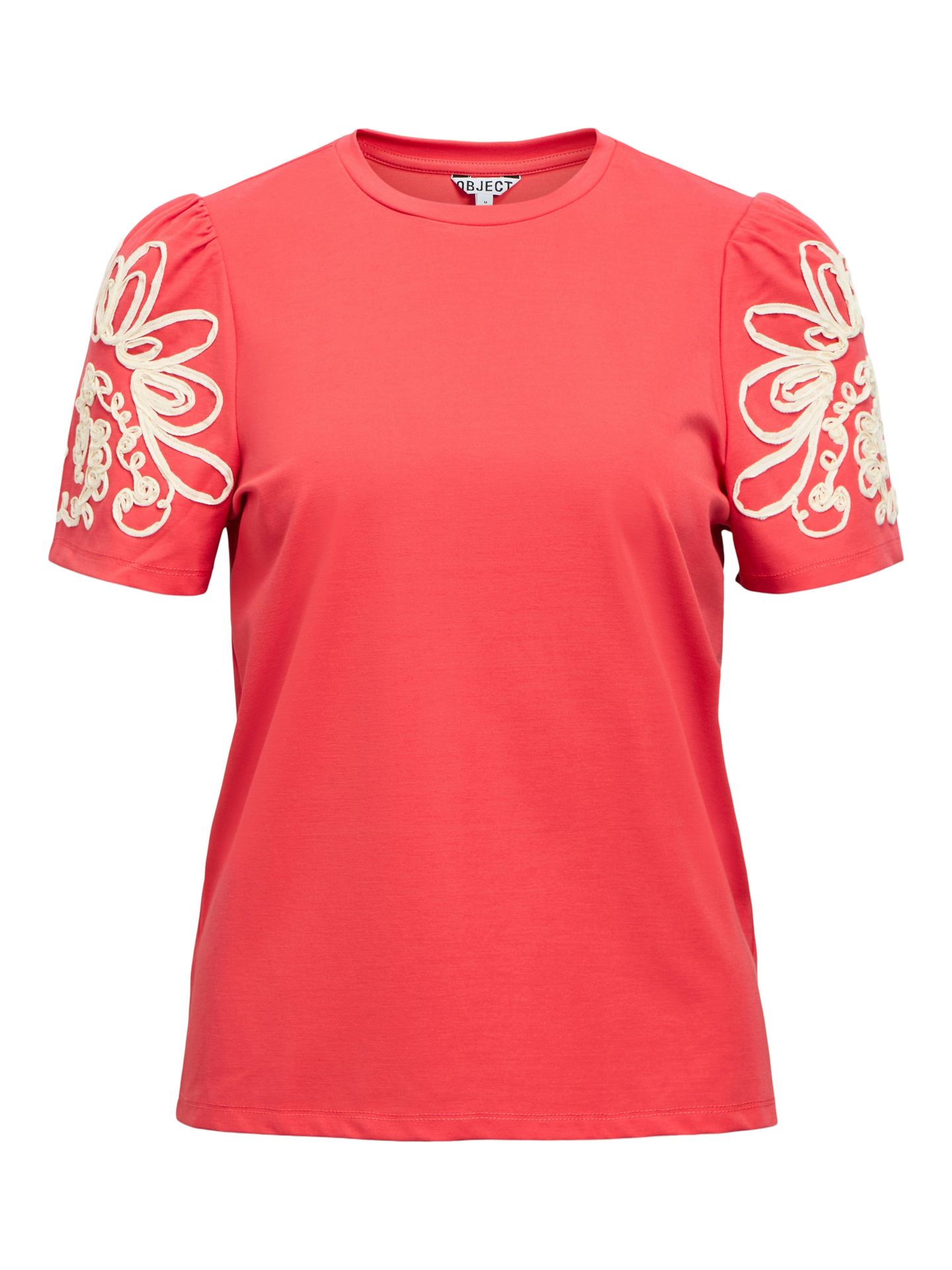 Object OBJCAROLINE JOANA SS TOP E DIV Poinsettia/Sandshell tape 00113464-EKA22000400000228