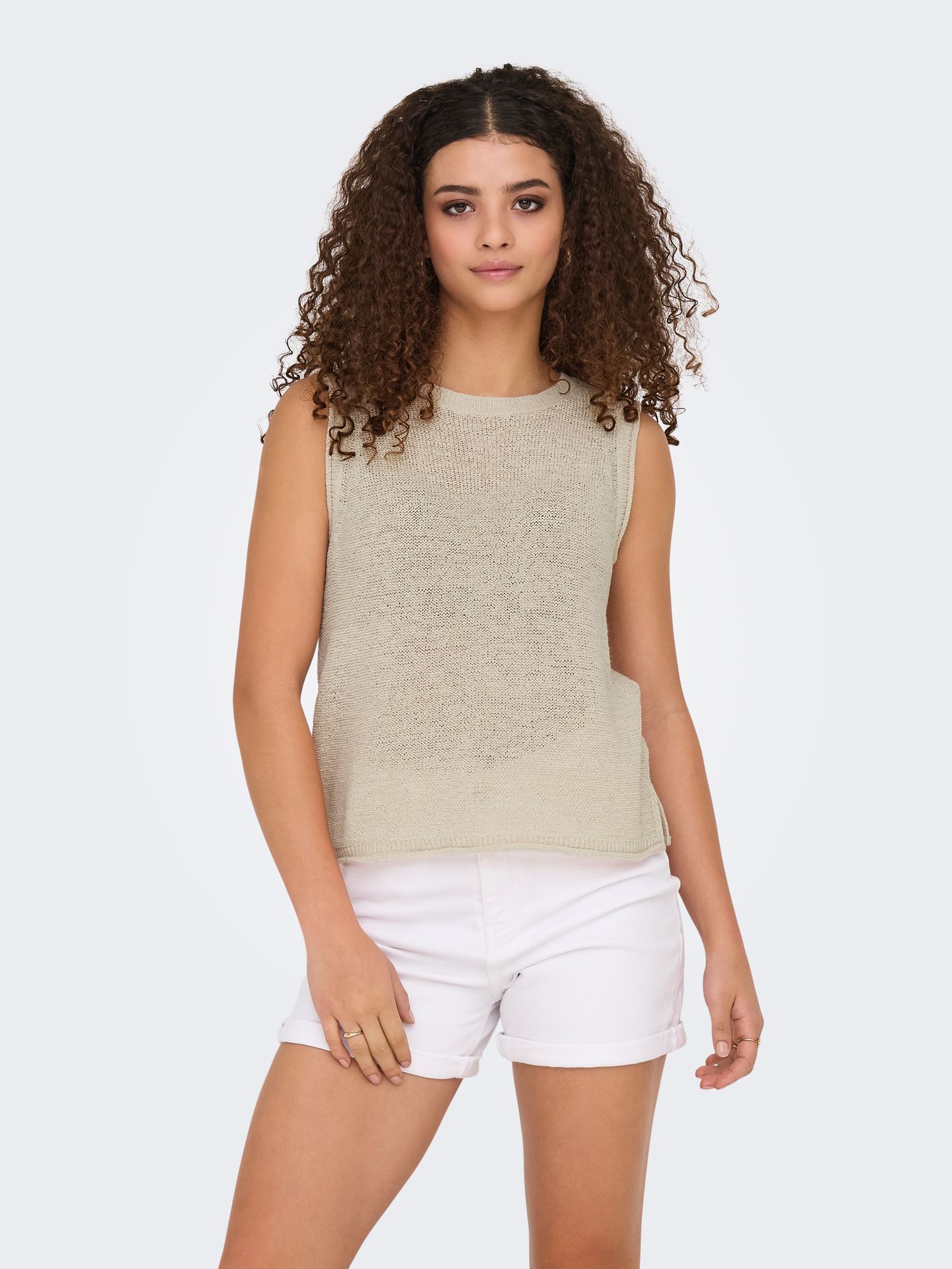 Only ONLSUNNY O-NECK TANK TOP KNT NOOS Pumice Stone 00113465-EKA26011400000213