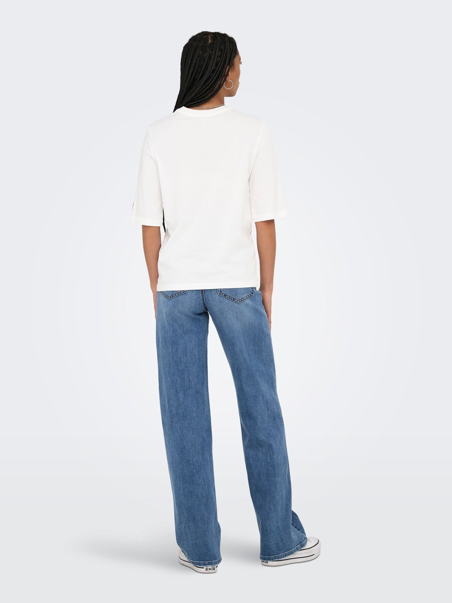 Only ONLPHOEBE S/S FRESH TOP BOX JRS Cloud Dancer/Pomegranate 2900156856026