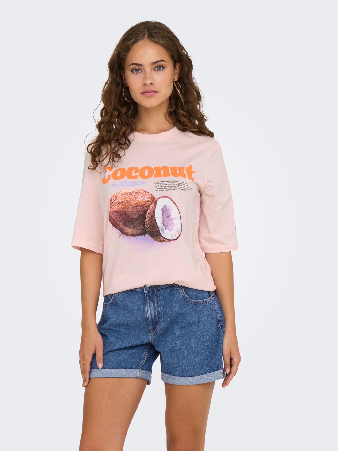 Only ONLPHOEBE S/S FRESH TOP BOX JRS Mauve Chalk/Coconut 00113467-EKA26011400002920