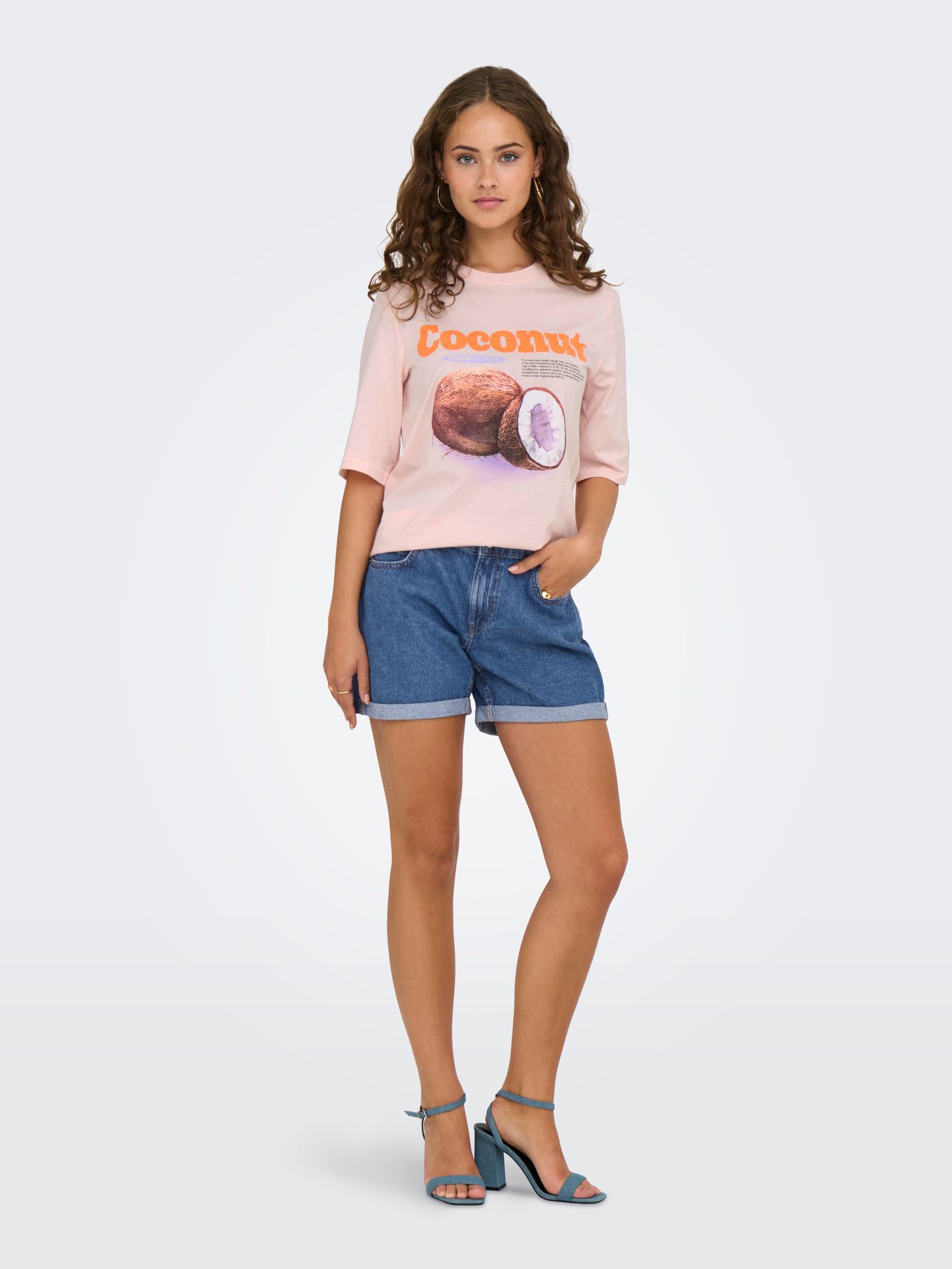 Only ONLPHOEBE S/S FRESH TOP BOX JRS Mauve Chalk/Coconut 2900156857054