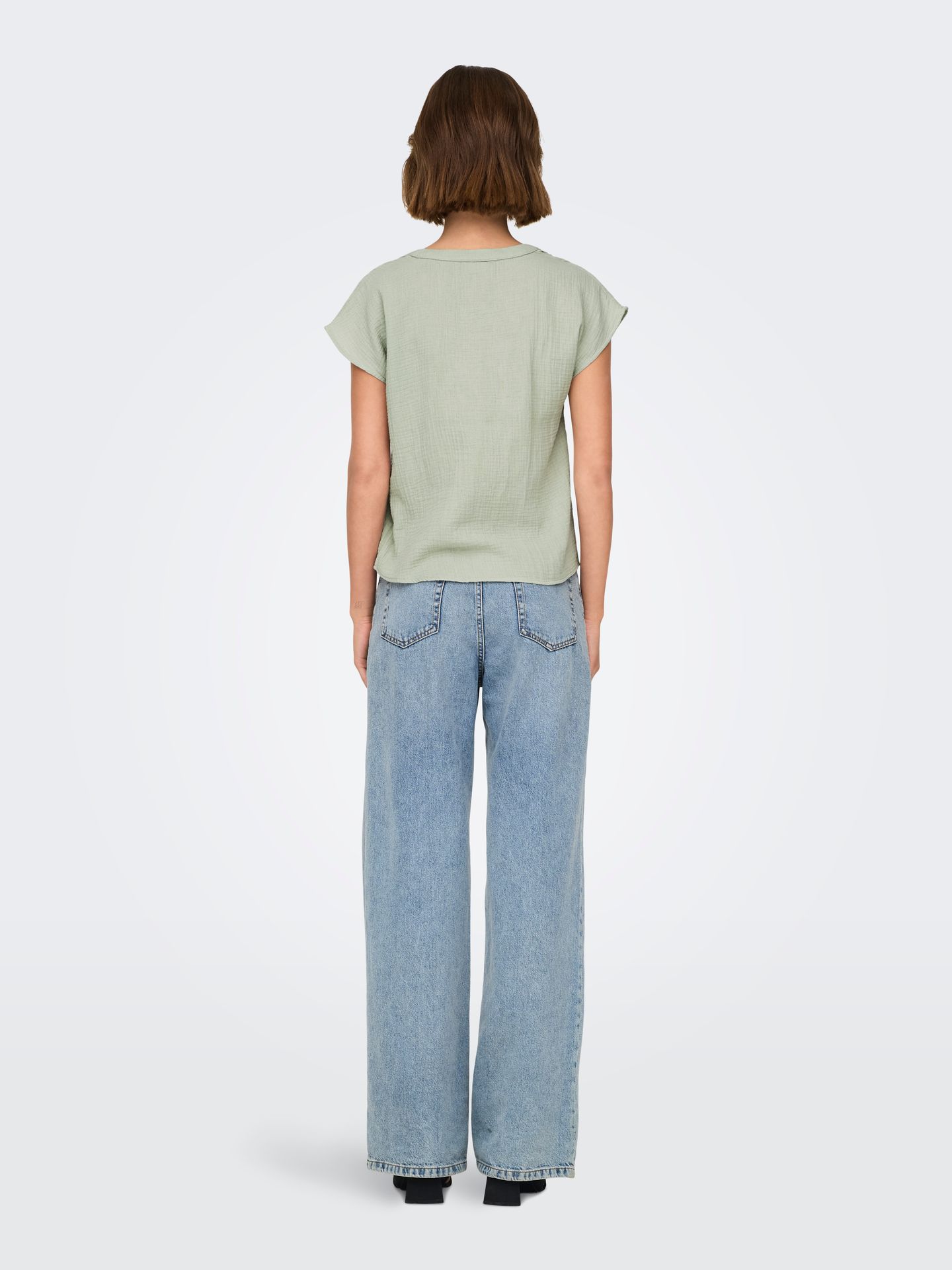 JDY JDYTHEIS LIFE S/S TOP WVN DIA Desert Sage 2900165437032