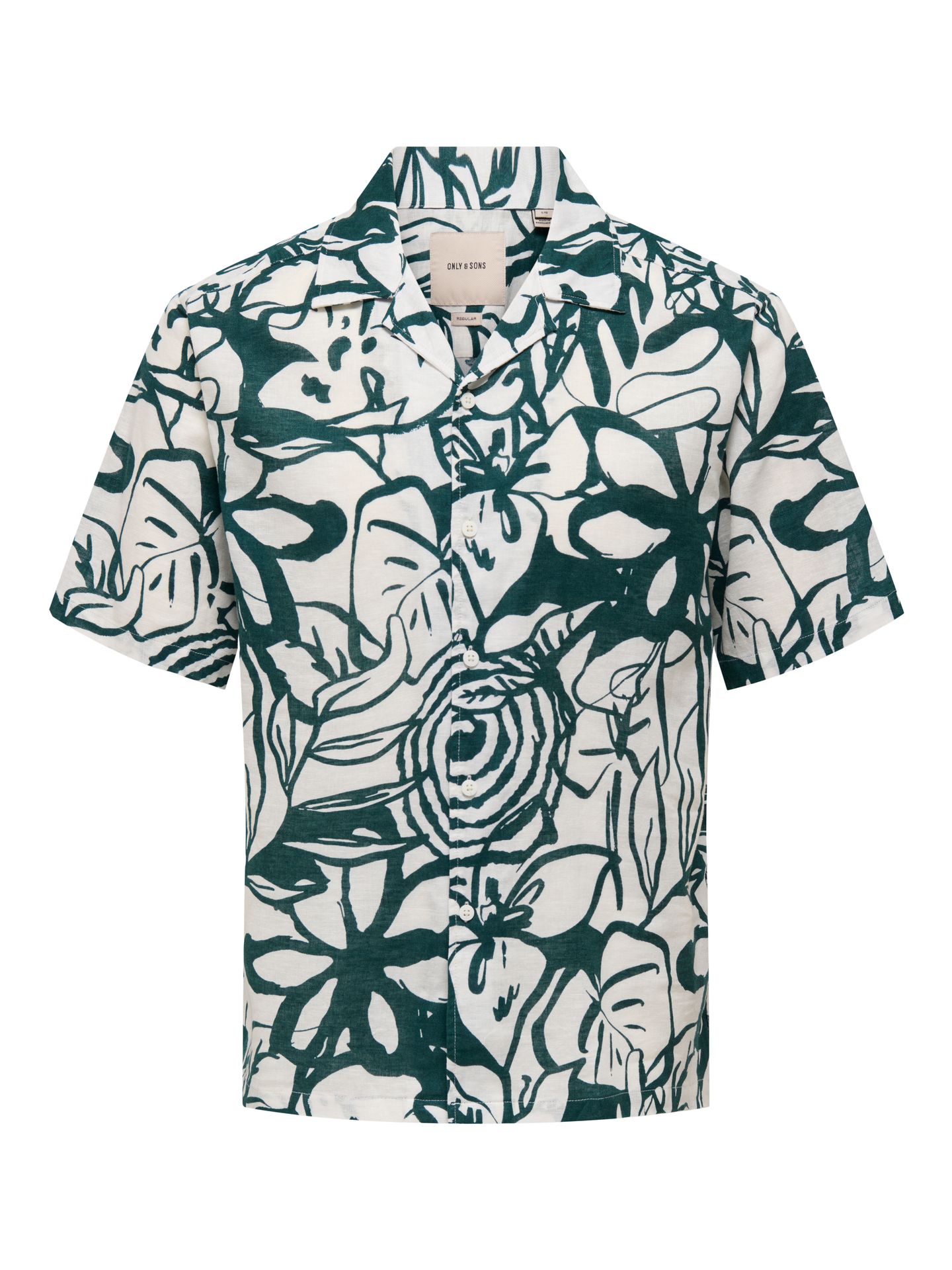 Only & Sons ONSCAIDEN REG FIT AOP LINEN BLEND N Antique White/Dark Sea 00113481-EKA26011400002958