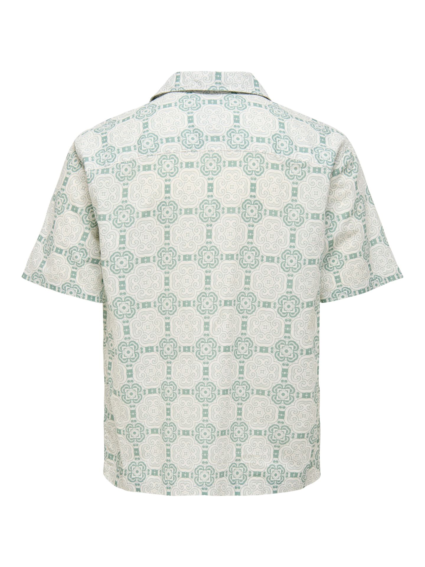 Only & Sons ONSCAIDEN REG FIT AOP LINEN BLEND N Iceberg Green/LISBON CLOUD DANCER 00113481-EKA26011400002959