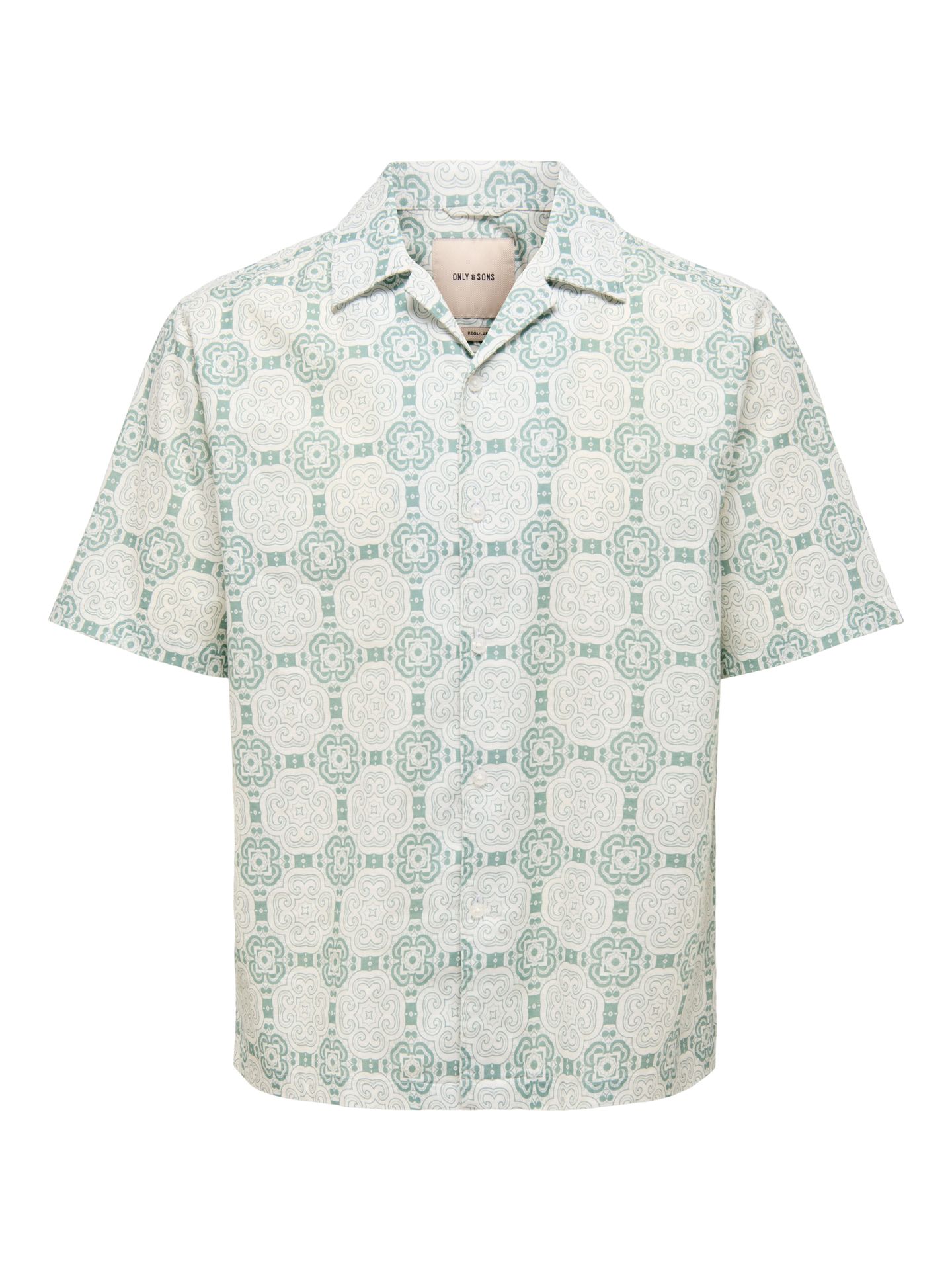 Only & Sons ONSCAIDEN REG FIT AOP LINEN BLEND N Iceberg Green/LISBON CLOUD DANCER 2900156906011