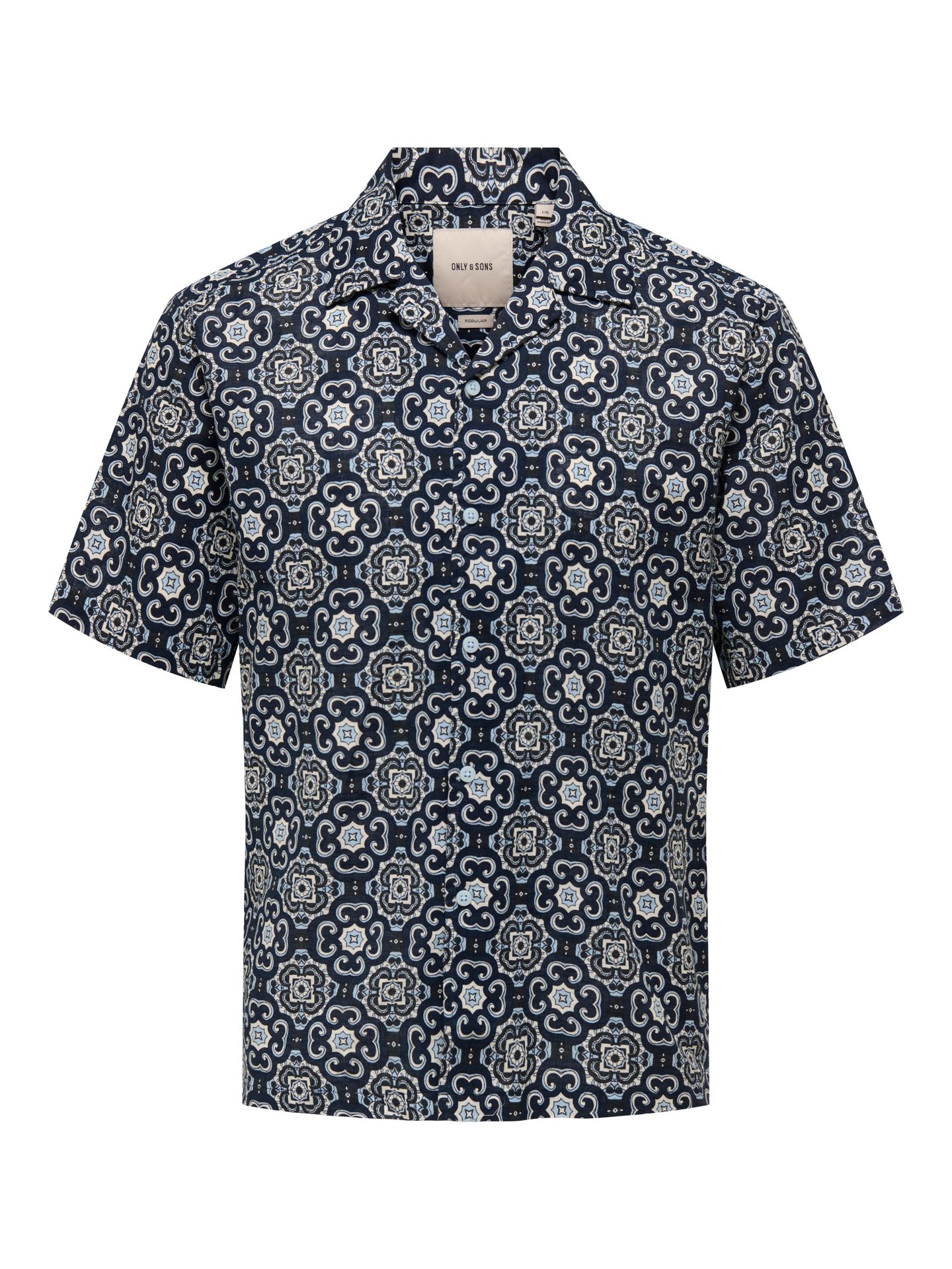 Only & Sons ONSCAIDEN REG FIT AOP LINEN BLEND N Cerulean/LISBON CLOUD DANCER 00113481-EKA26011400002961