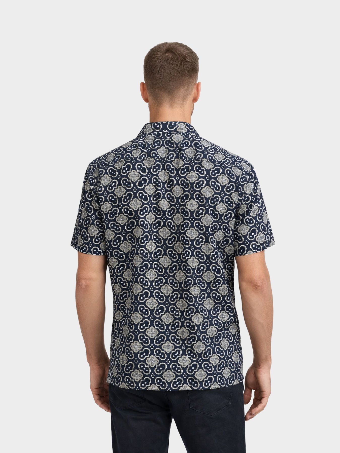 Only & Sons ONSCAIDEN REG FIT AOP LINEN BLEND N Cerulean/LISBON CLOUD DANCER 00113481-EKA26011400002961