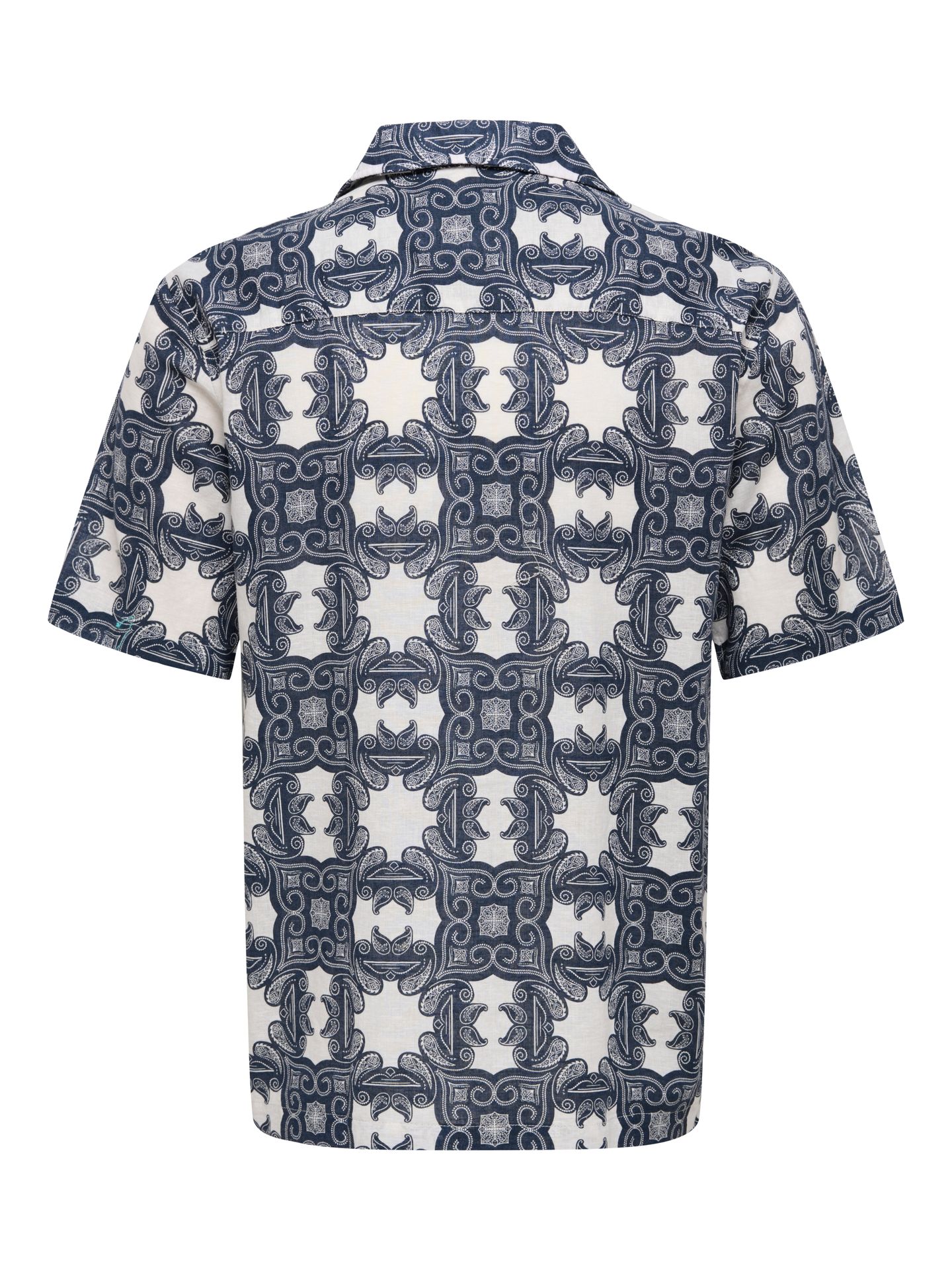 Only & Sons ONSCAIDEN REG FIT AOP LINEN BLEND N Gardenia/BLUE NIGHTS 2900165103036