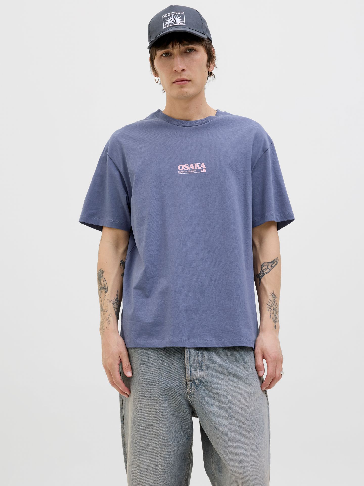 Jack & Jones JOROSAKA TEE SS CREW NECK STYD SS25 Nightshadow Blue 2900156912043