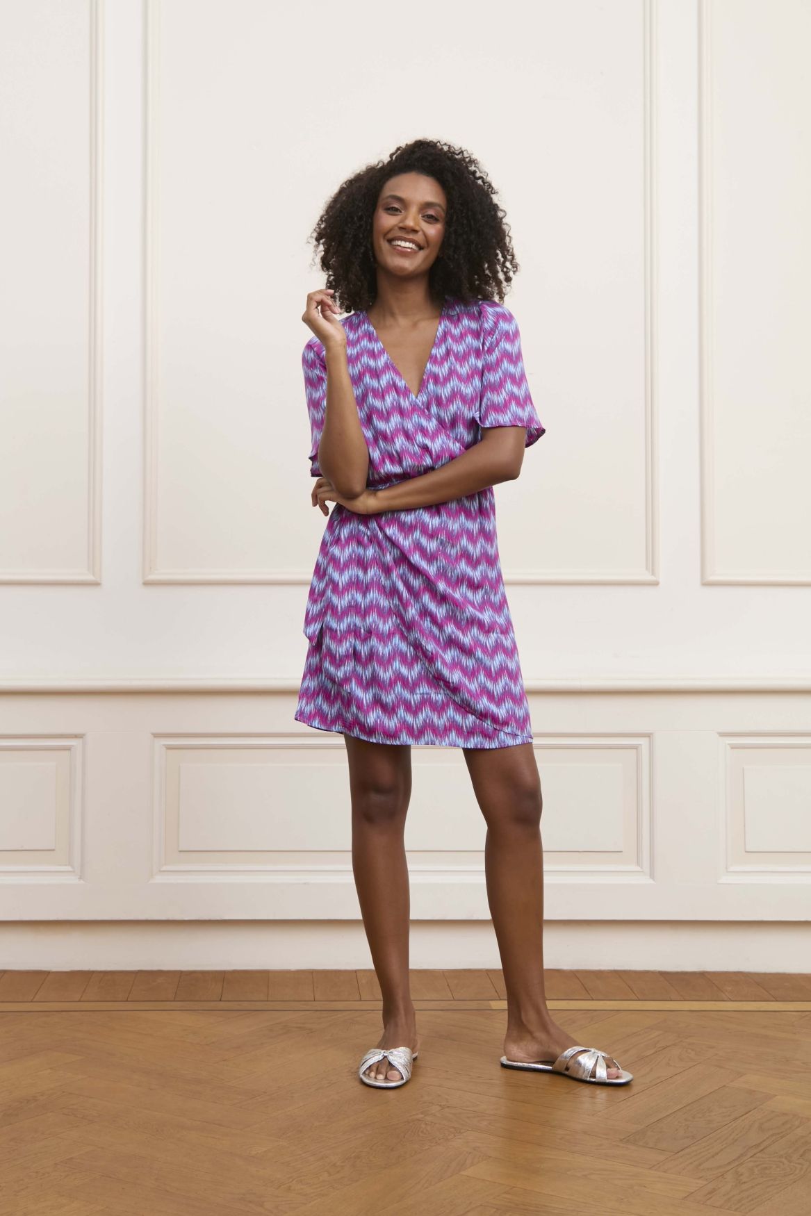 Lofty Manner Dress Nisha 812 multi wave print 2900156924077