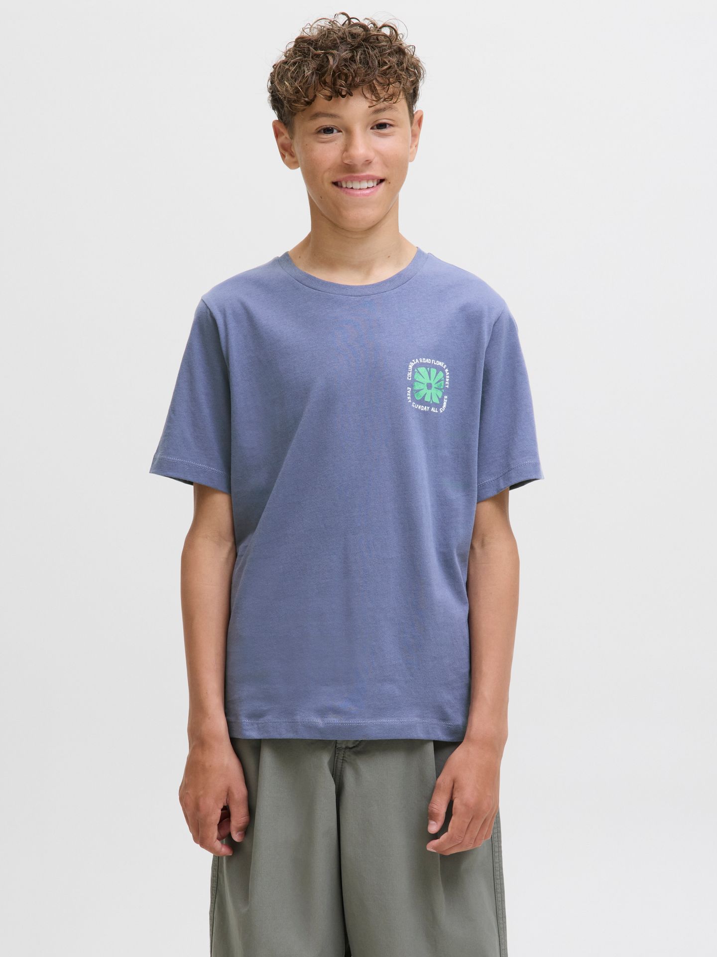 Jack & Jones JORFLOWER MARKET TEE SS STYD SS25 J Nightshadow Blue 00113507-EKA26011400002436