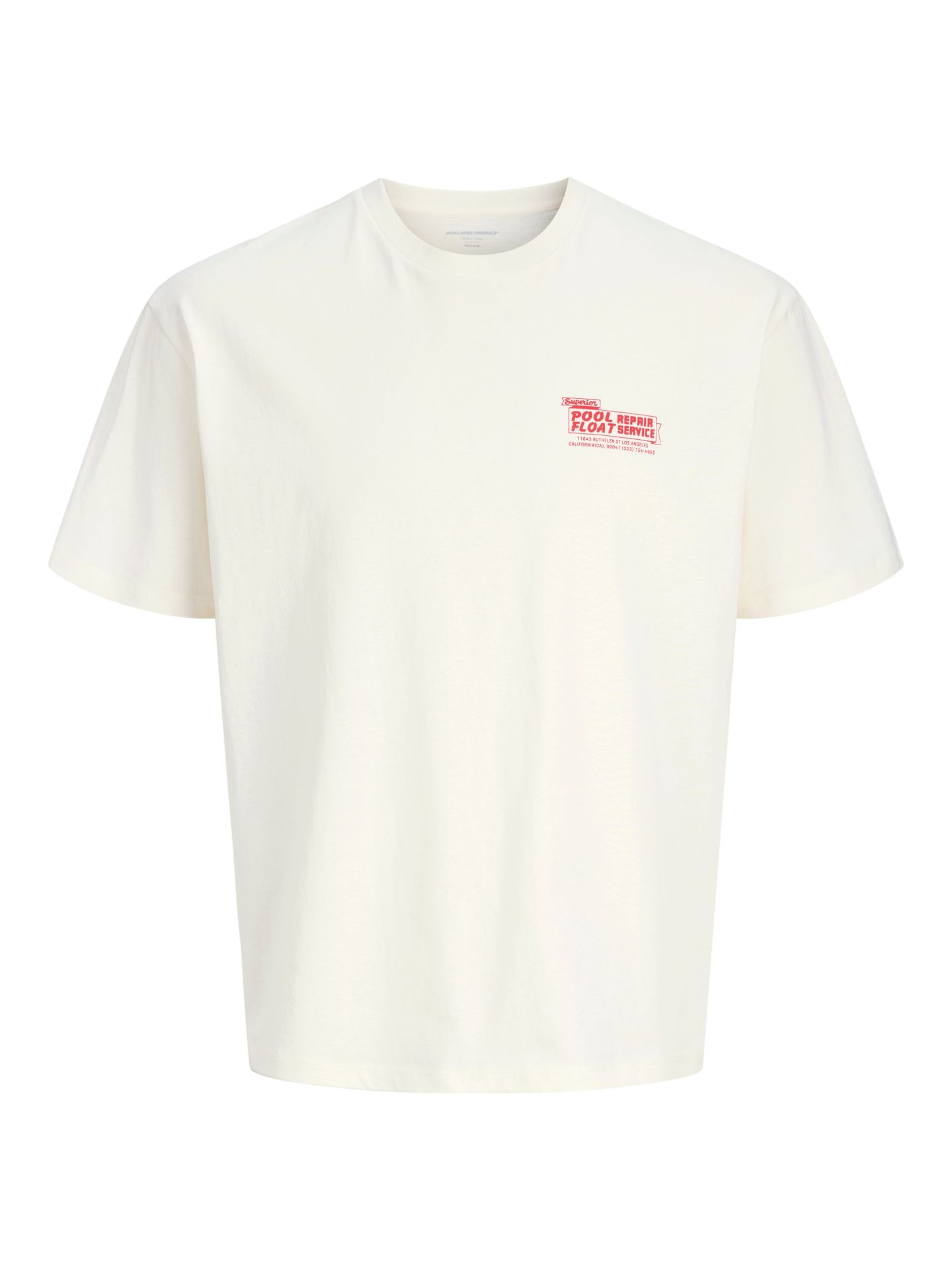 Jack & Jones JORPOOL FLOAT TEE SS CREW NECK STY Egret 00113511-EKA26011400000015