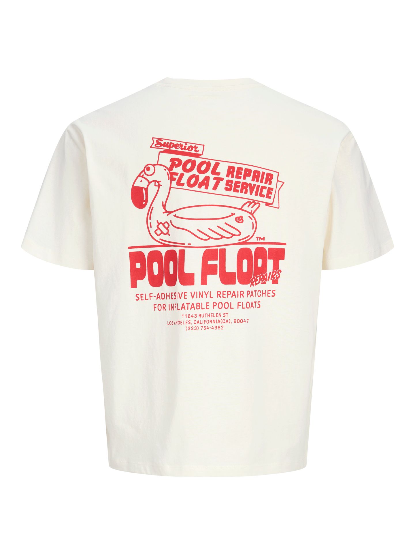 Jack & Jones JORPOOL FLOAT TEE SS CREW NECK STY Egret 2900156946024