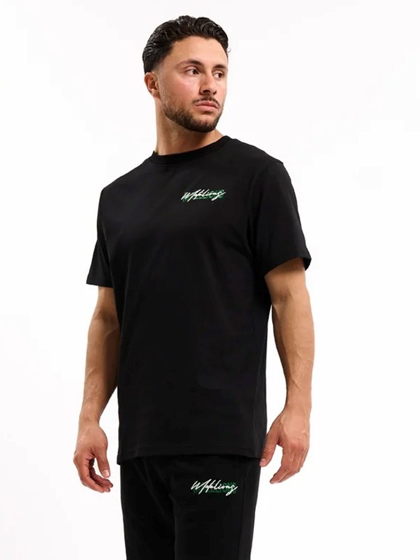 Malelions Regular iconic t-shirt Black/Green 2900156952070