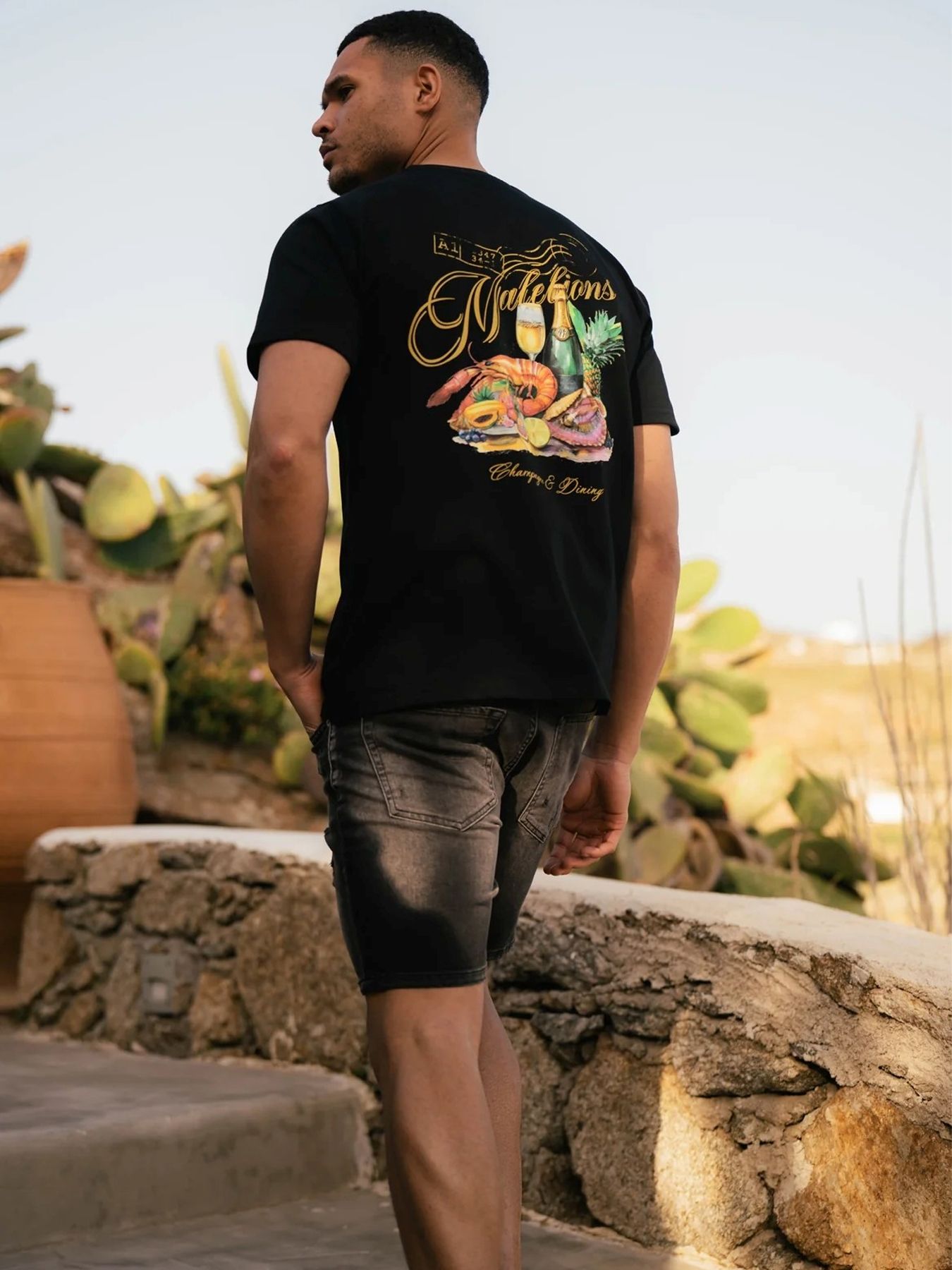 Malelions Champagne t-shirt 02A Black 2900156958072