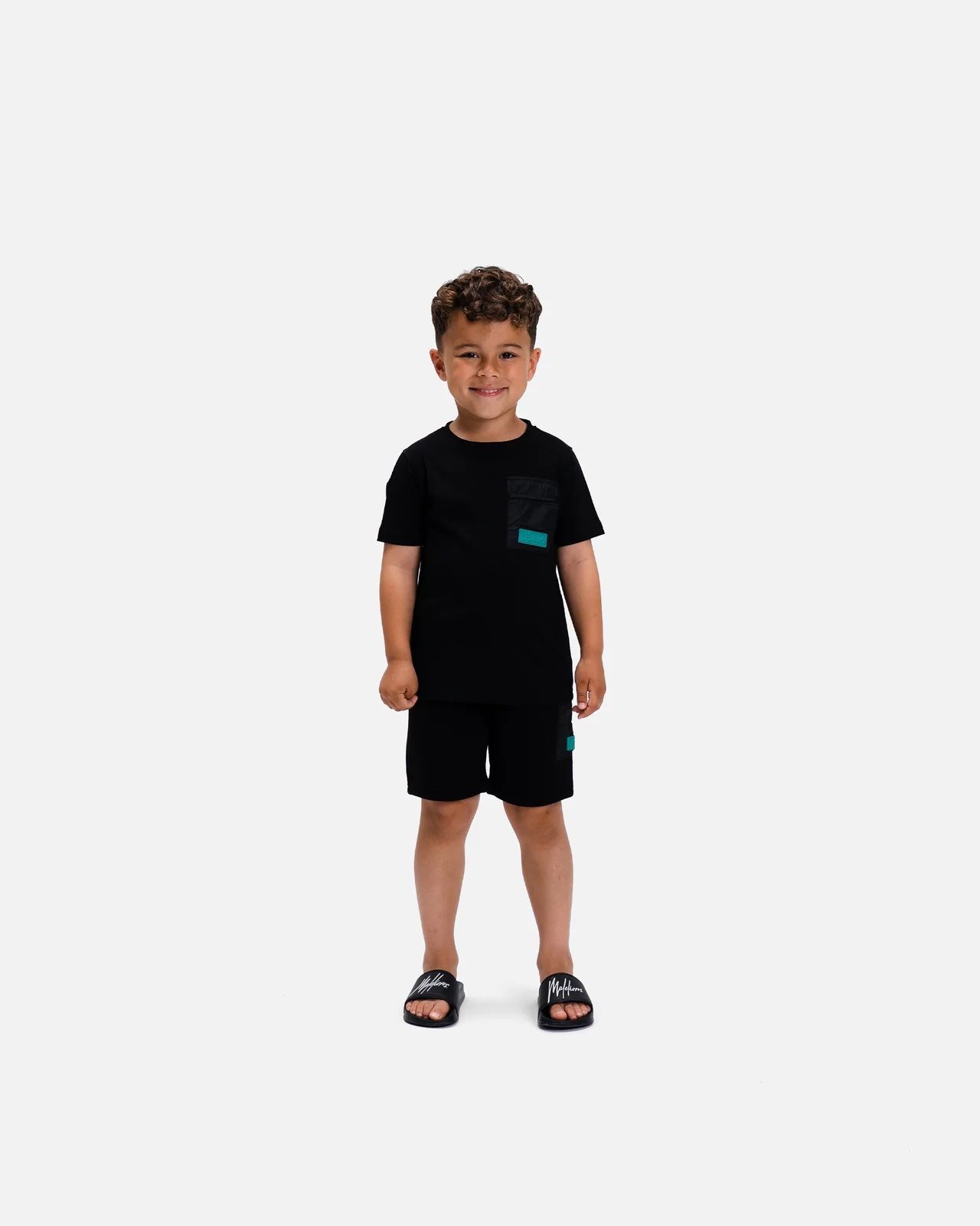 Malelions Junior nylon pocket t-shi Black/Turquoise 2900156962055