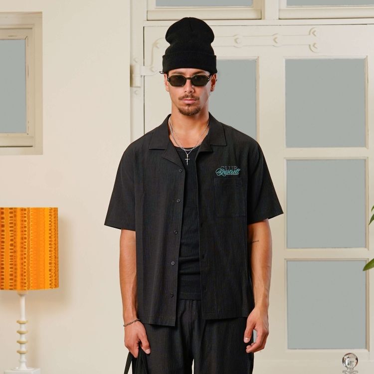 Quotrell Lyndon shirt Black/Light green 00113645-365