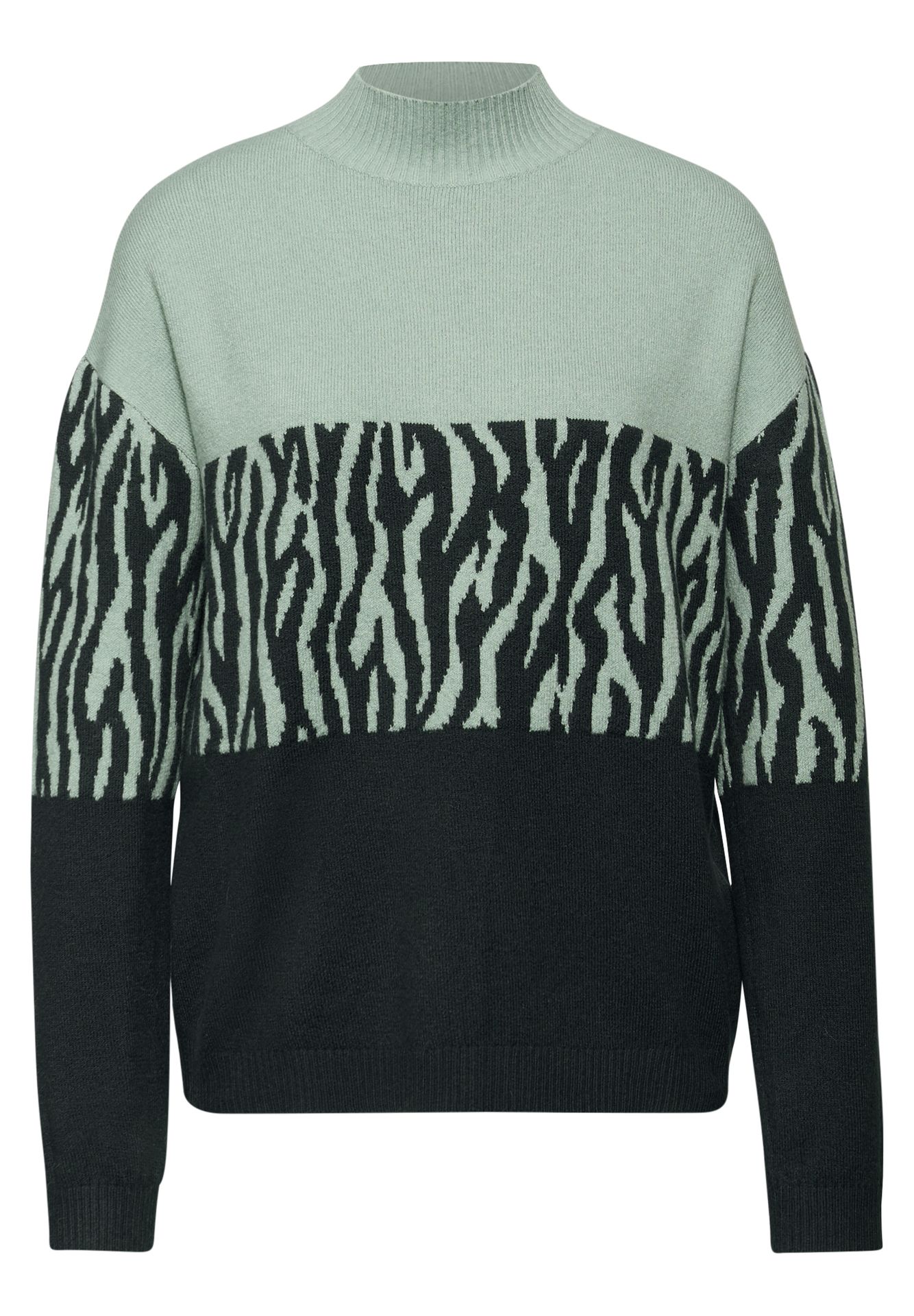 Street-One A303479 color block jacquard sweate evernight green 2900157312057