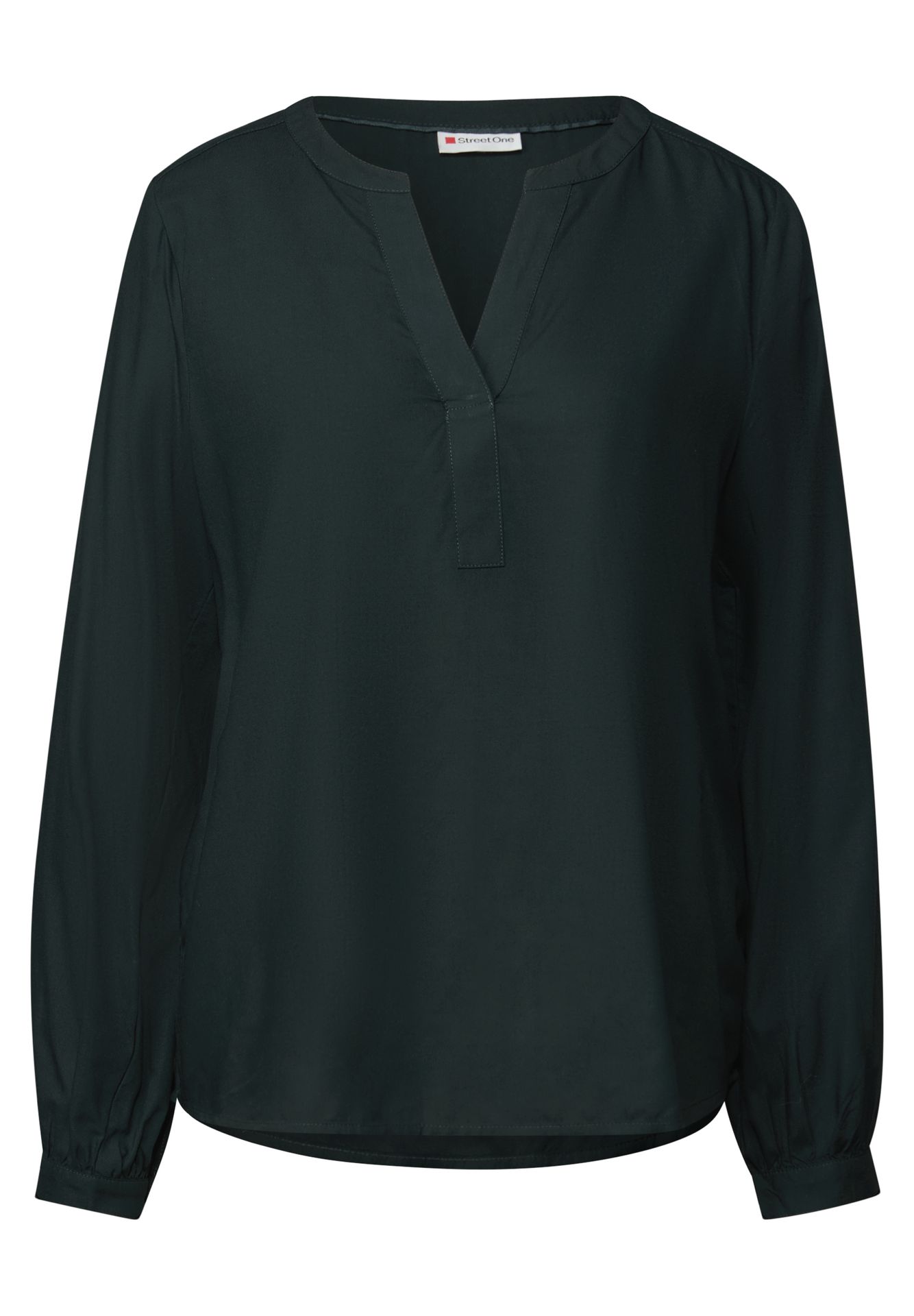 Street One A346046 Splitneck tunic blouse UNI evernight green 00113731-EKA19000200000804