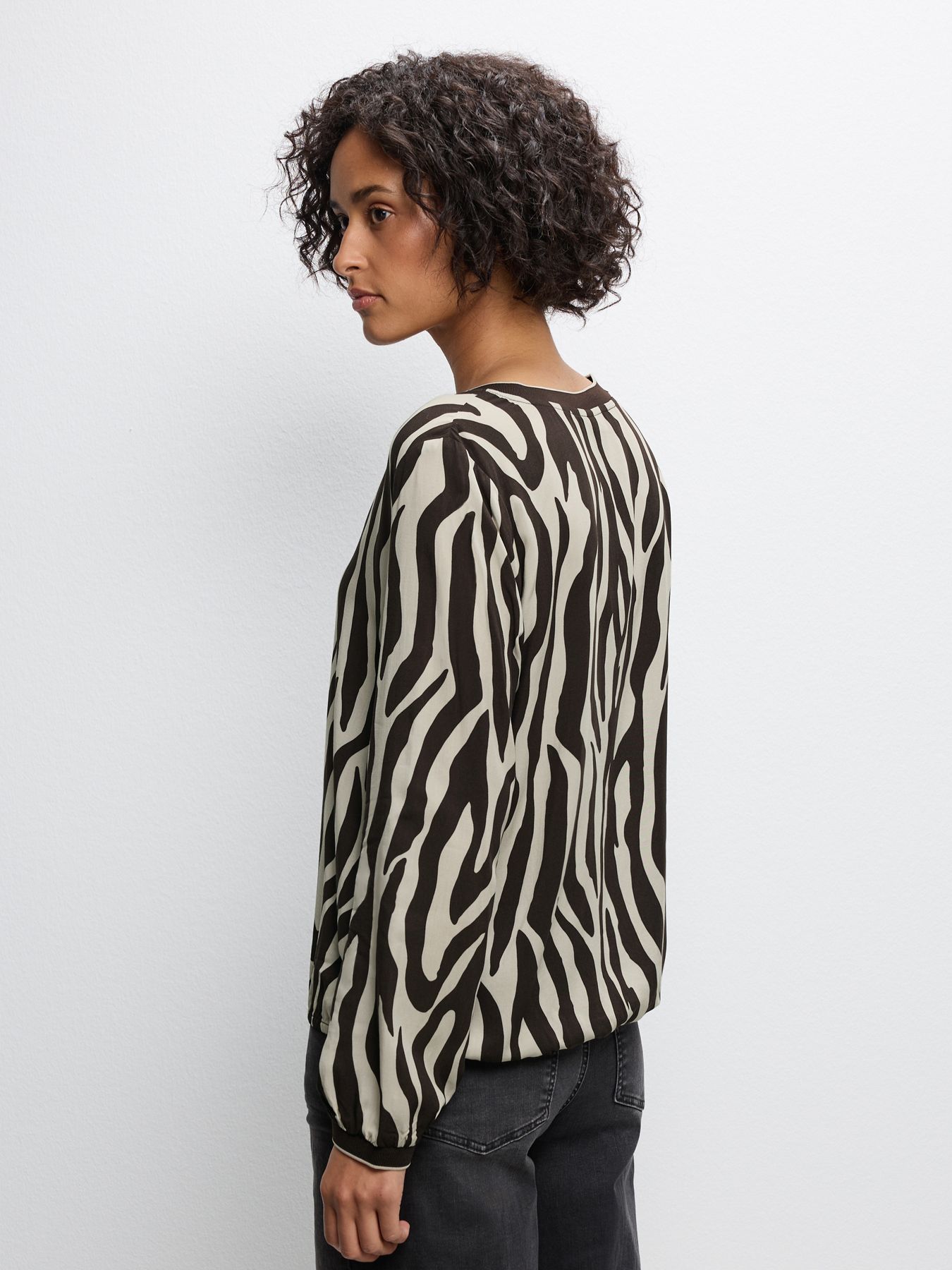 Street-One A346048 Tunic blouse w elastic tape deep roast brown 2900157347066