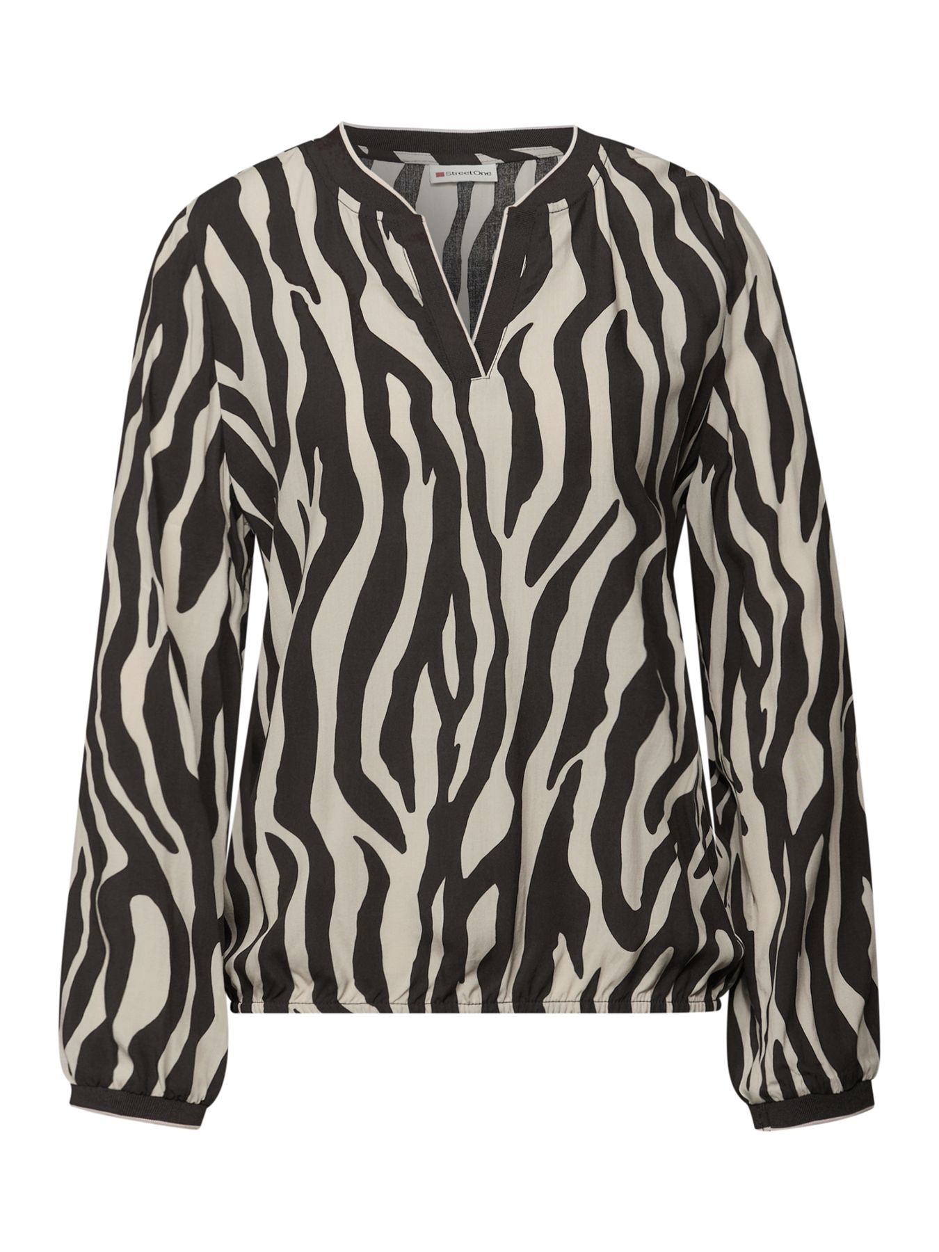 Street-One A346048 Tunic blouse w elastic tape deep roast brown 2900157347066