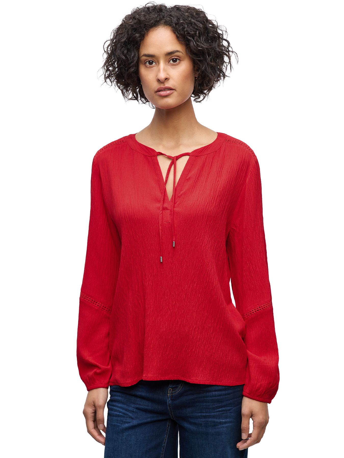 Street-One A346054 Structured Tunic blouse w t racing red 2900157352046