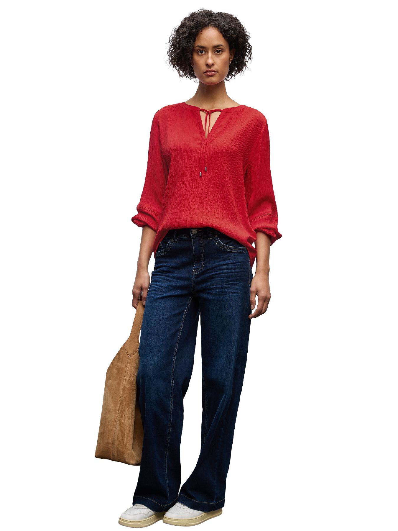 Street-One A346054 Structured Tunic blouse w t racing red 2900157352046