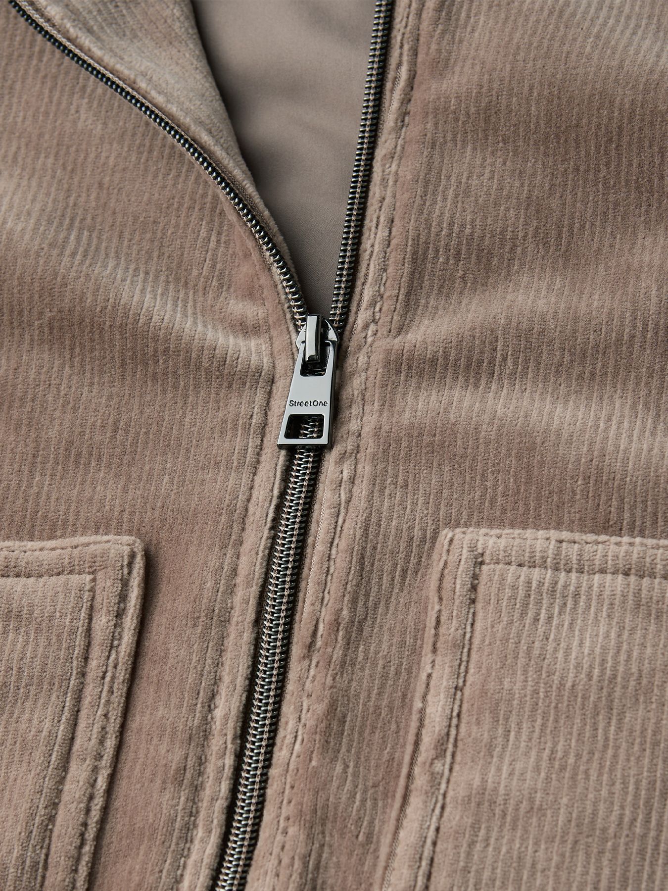 Street-One A212800 P_LTD QR Zip Jacket Corduro silk brown 2900157398020