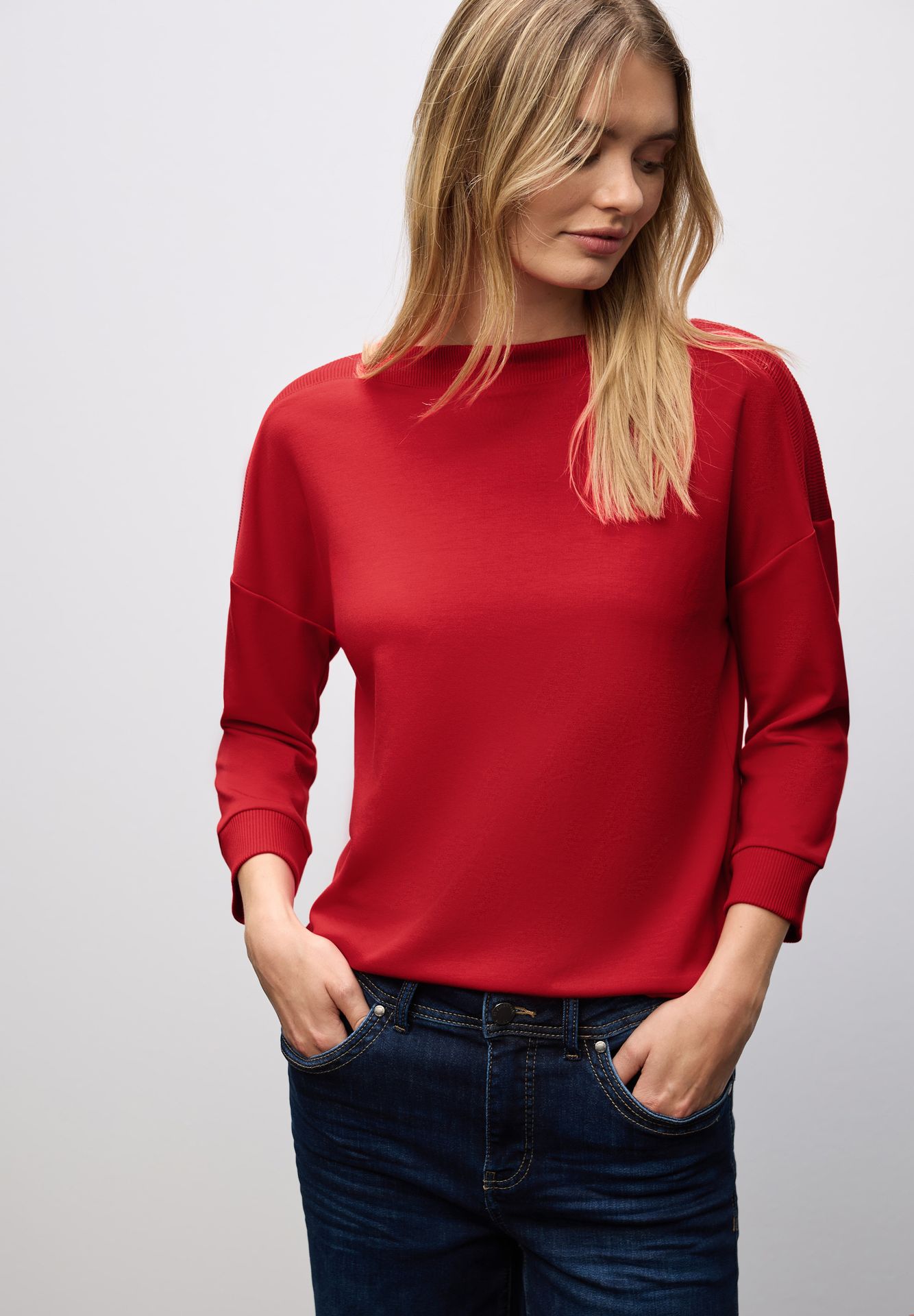 Street-One A324000 LTD QR u-boat shirt w.rib c racing red 2900157436043