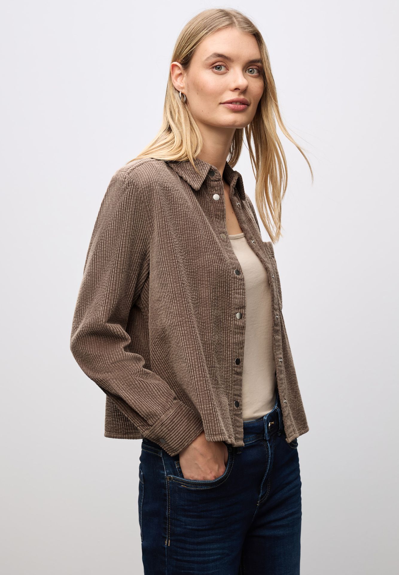 Street-One A346059 LTD QR Courduroy shirtcolla silk brown 2900157451053