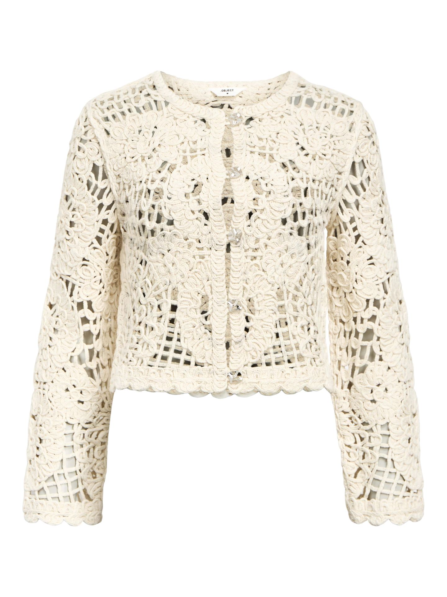 Object OBJLIZZA KNIT REG L/S CARDIGAN CC3 White Sand 00113830-EKA22000400000103