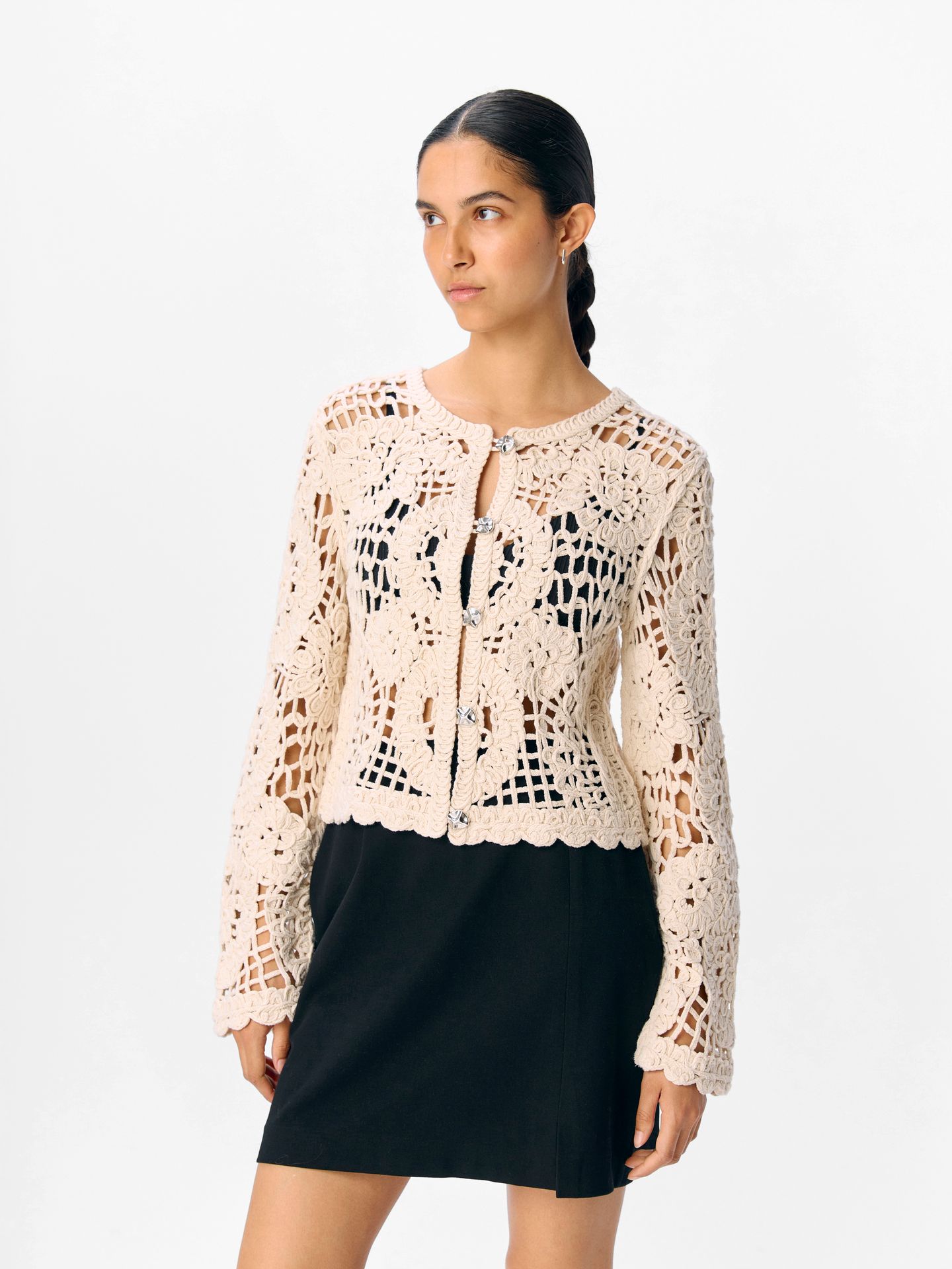 Object OBJLIZZA KNIT REG L/S CARDIGAN CC3 White Sand 2900157514024