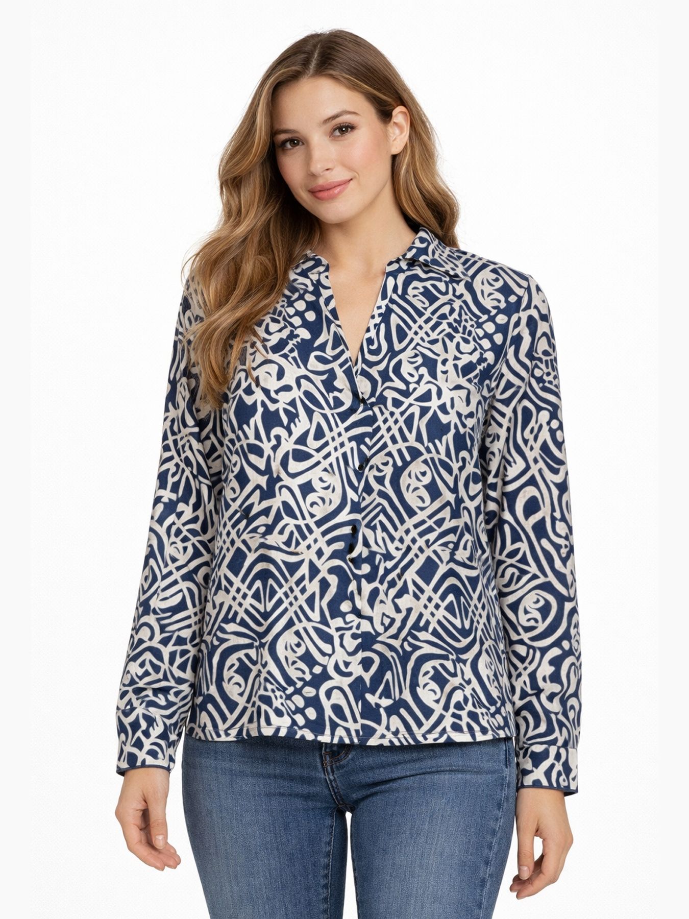 Fransa FRARIANA BL 15 ART LINES NAVY 00113832-EKA26006200000321